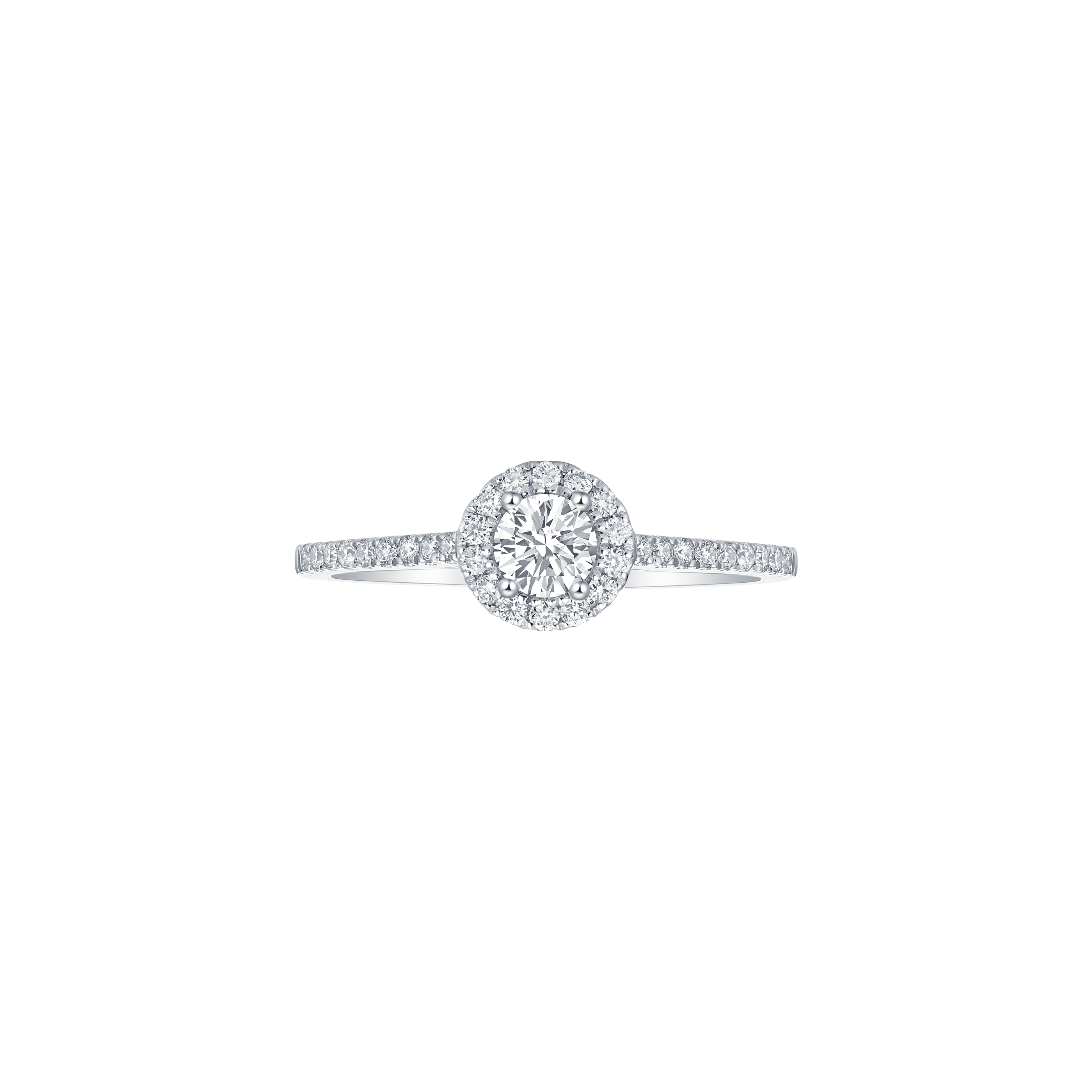 Round petite halo ring - Round Diamond Pavé Halo Ring - The Future Rocks - 1