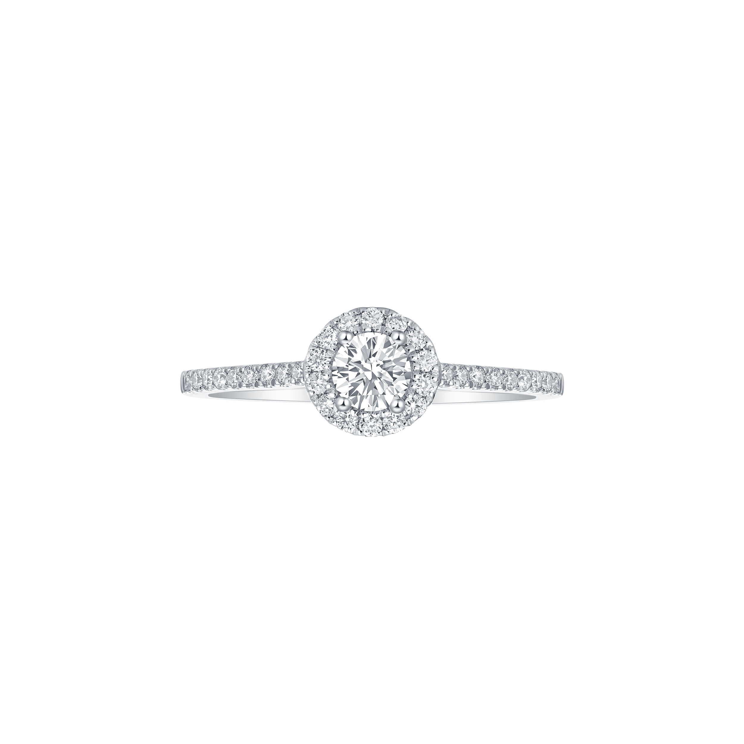 Round petite halo ring - Round Diamond Pavé Halo Ring - The Future Rocks - 1