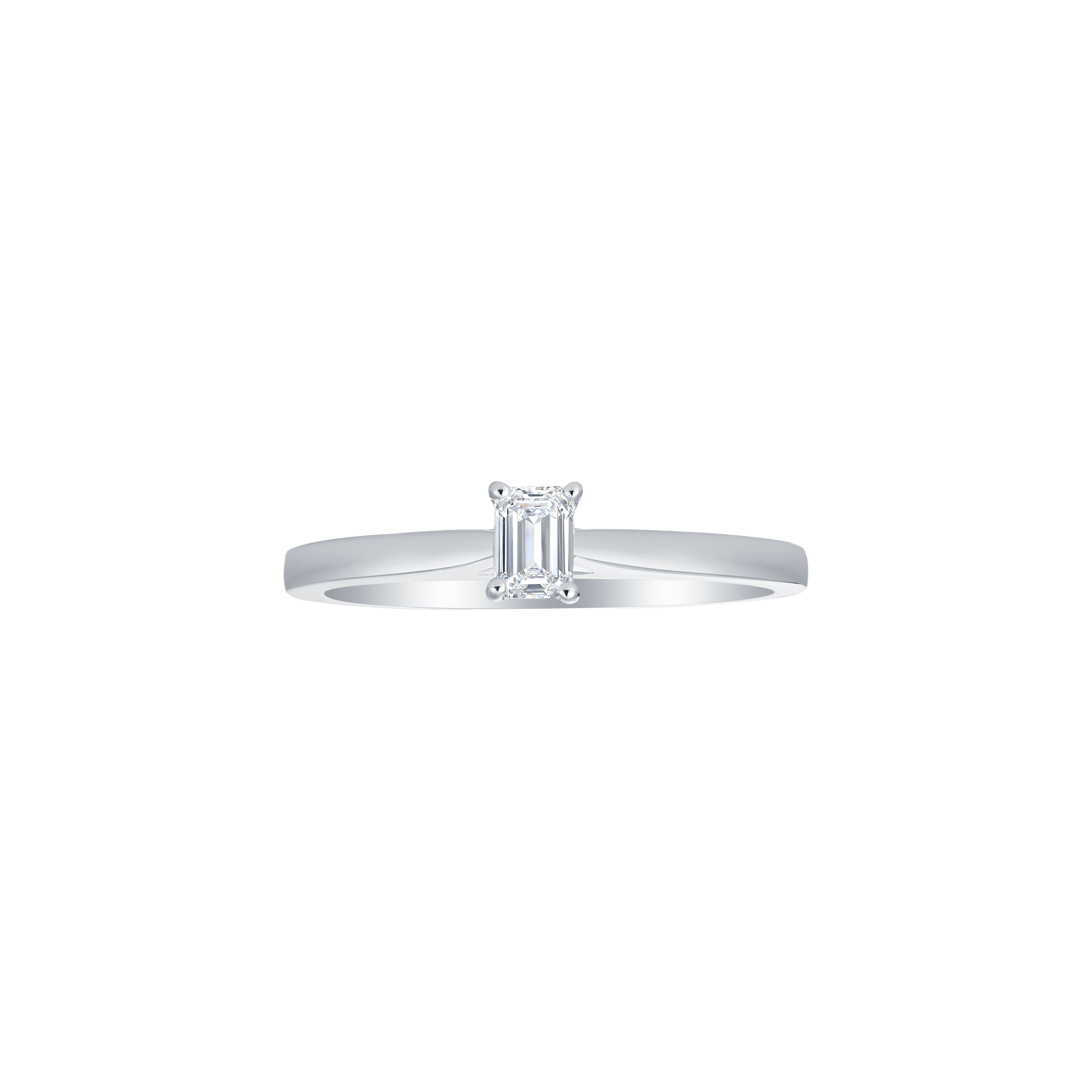 Emerald solitaire ring - Emerald Cut Diamond Solitaire Ring - The Future Rocks - 4