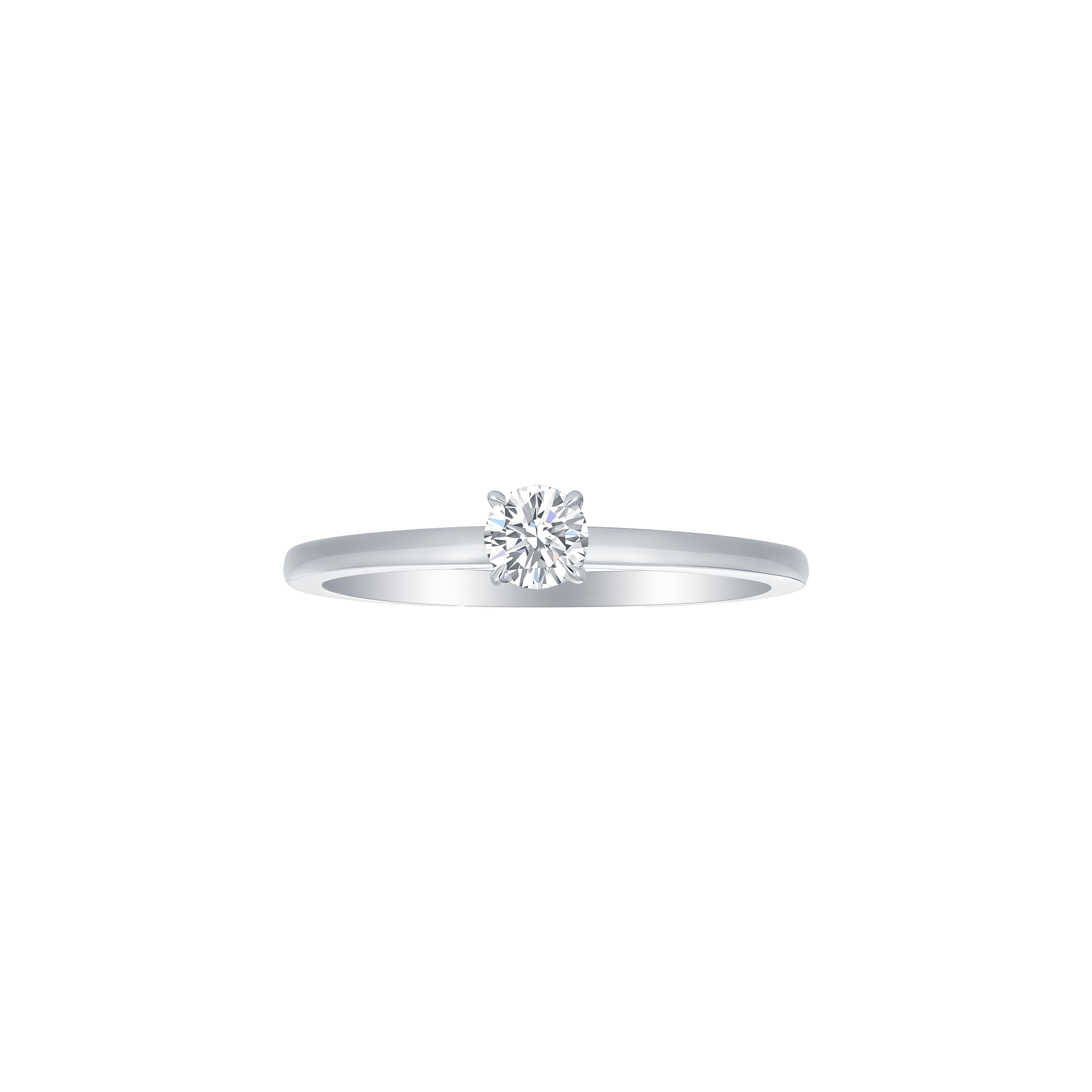 Round solitaire petite ring - Round Diamond Solitaire Petite Ring - The Future Rocks - 1