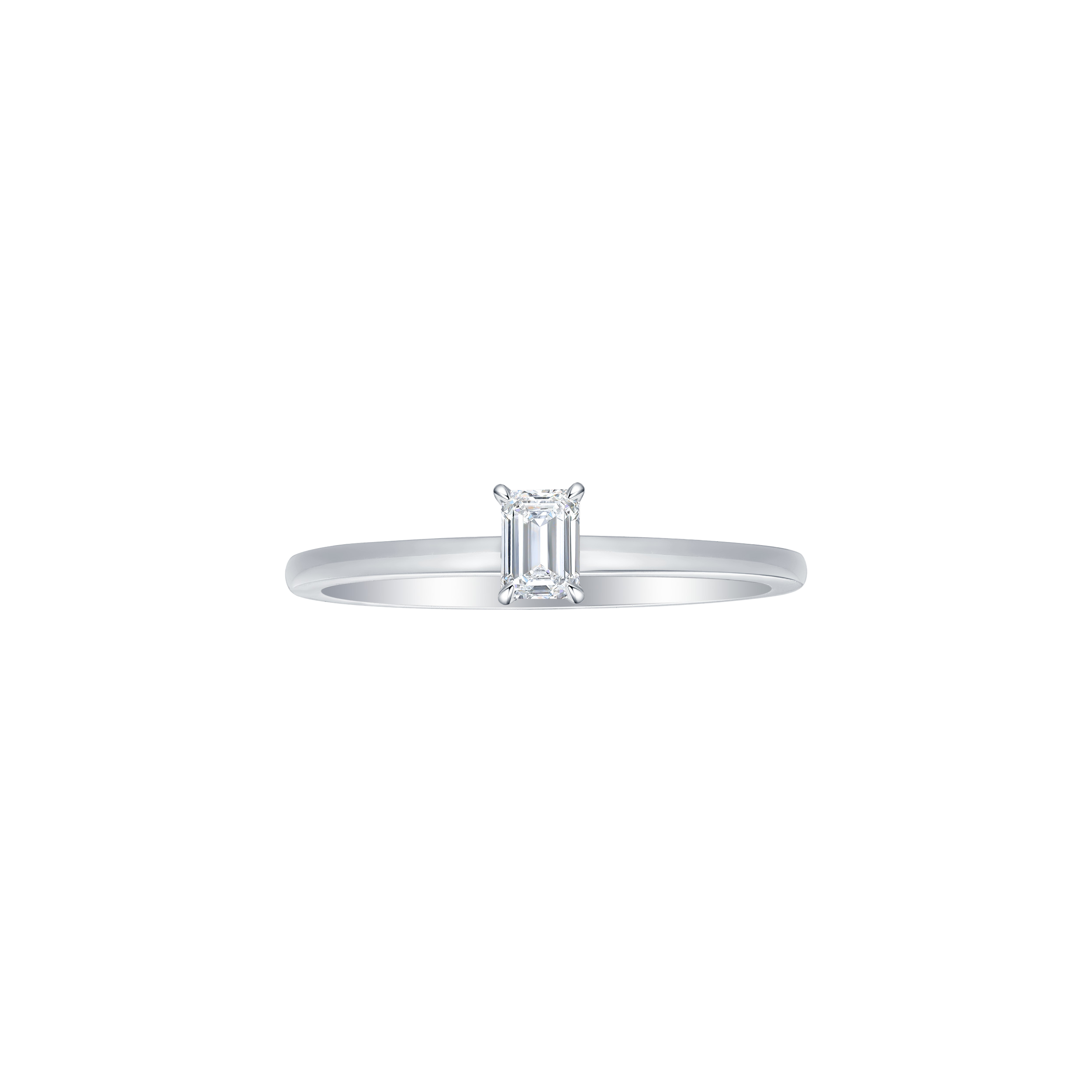 Emerald solitaire petite ring - Emerald Cut Diamond Solitaire Ring - The Future Rocks - 3