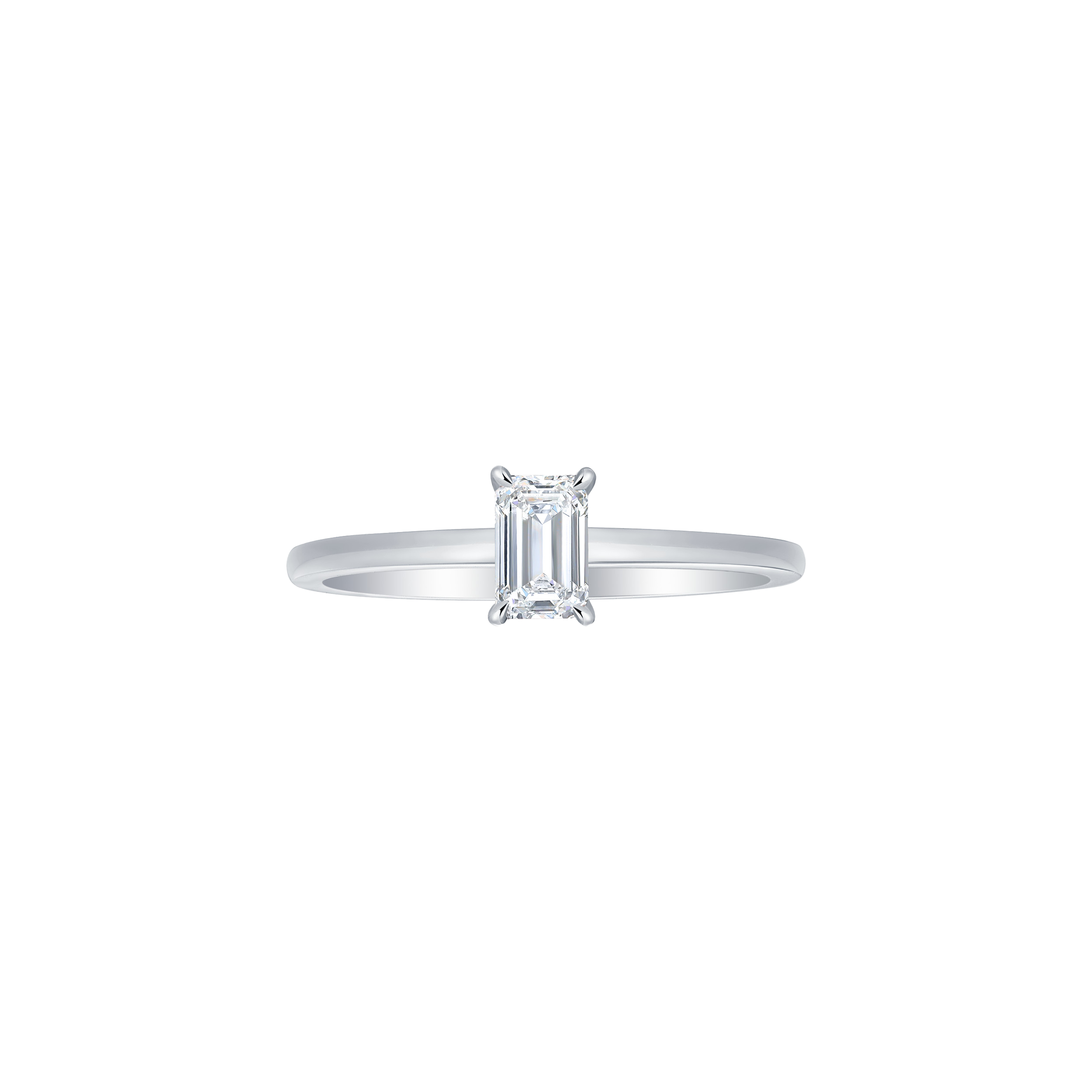 Emerald solitaire petite ring - Emerald Cut Diamond Solitaire Ring - The Future Rocks - 1