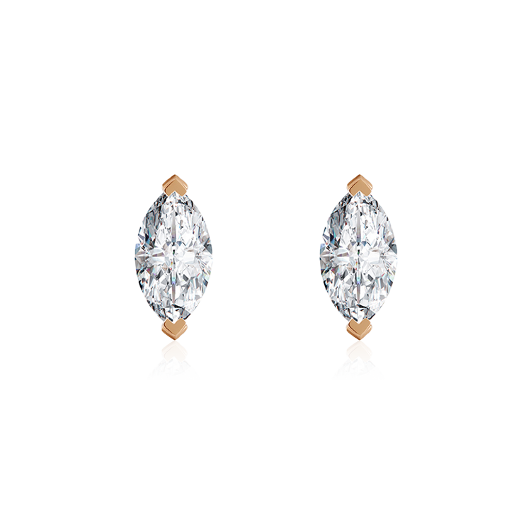Saturn solitaire earrings 0.4ct - Marquise Cut Diamond Stud Earrings - The Future Rocks - 1