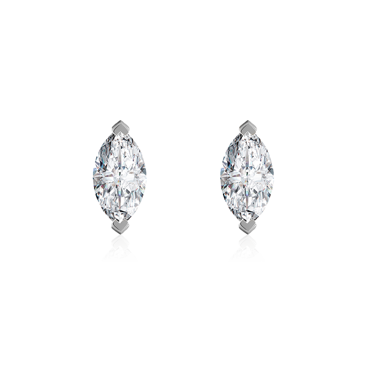 Saturn solitaire earrings 0.4ct - Marquise Cut Diamond Stud Earrings - The Future Rocks - 3