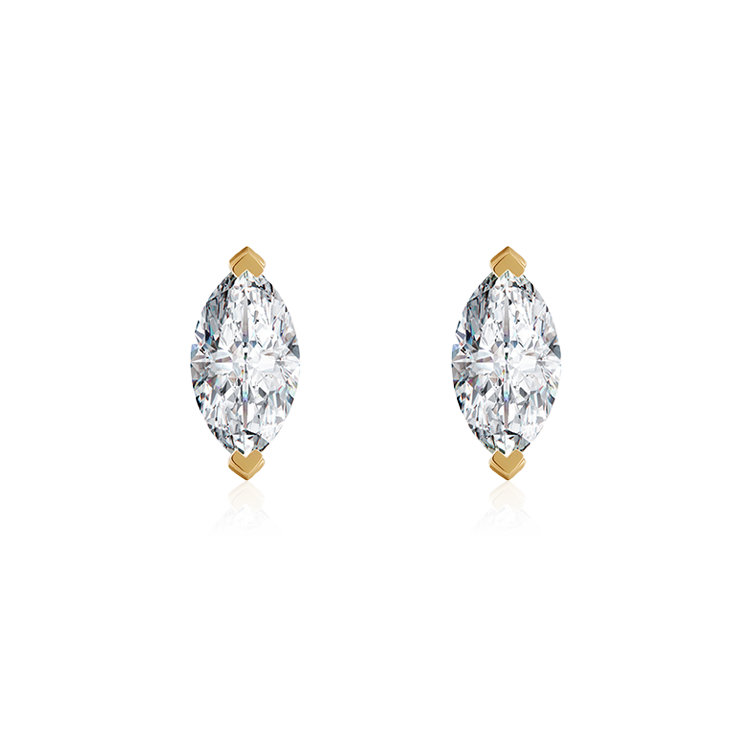 Saturn solitaire earrings 0.4ct - Marquise Cut Diamond Stud Earrings - The Future Rocks - 4