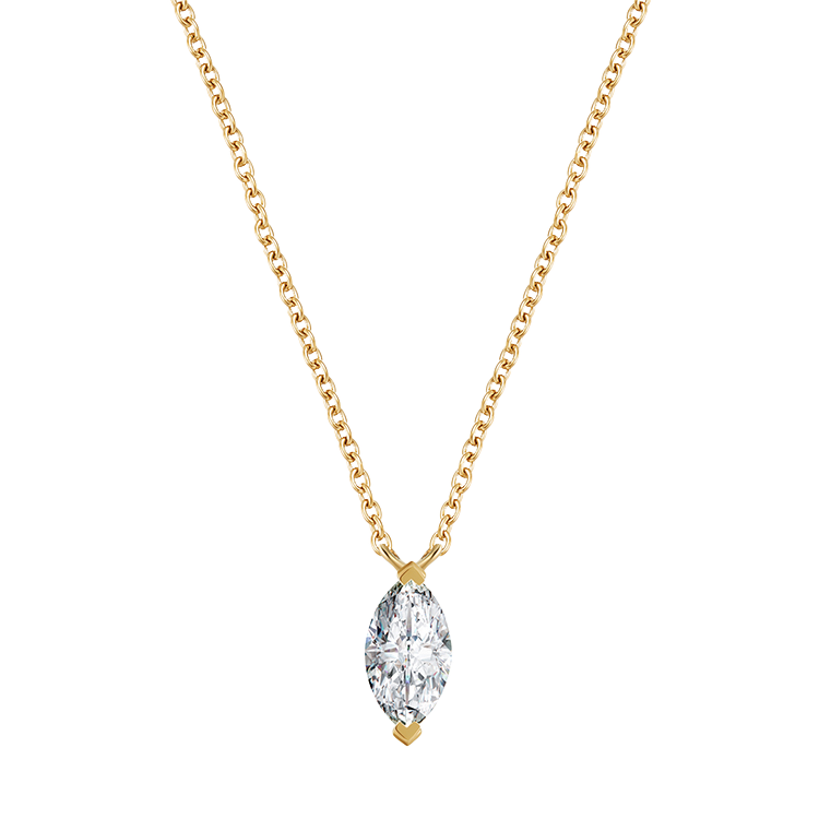 Saturn solitaire necklace 0.2ct - Marquise Cut Diamond Pendant - The Future Rocks - 6