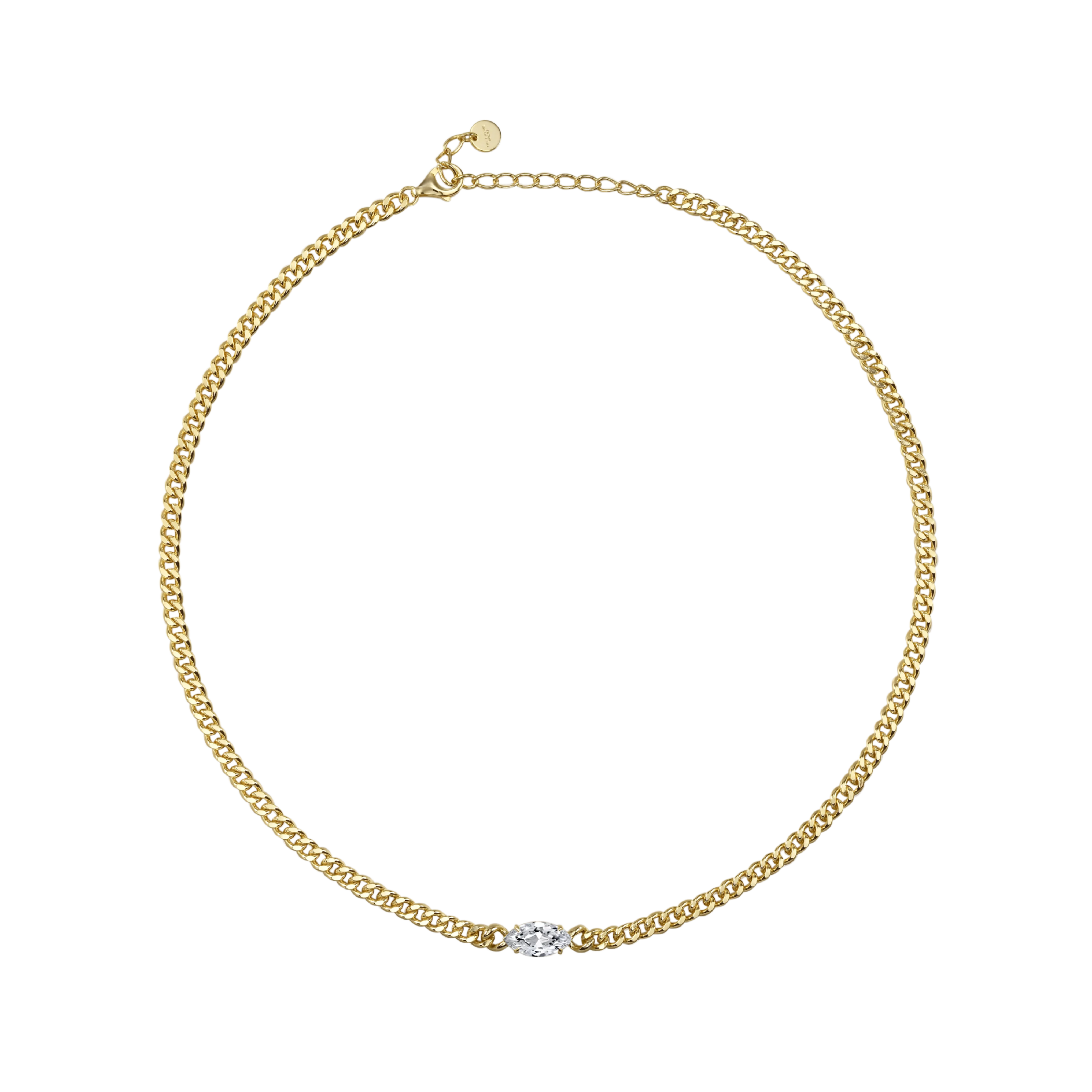 Marquise curb-link necklace 2ct - Marquise Diamond Curb Chain Necklace - The Future Rocks - 5