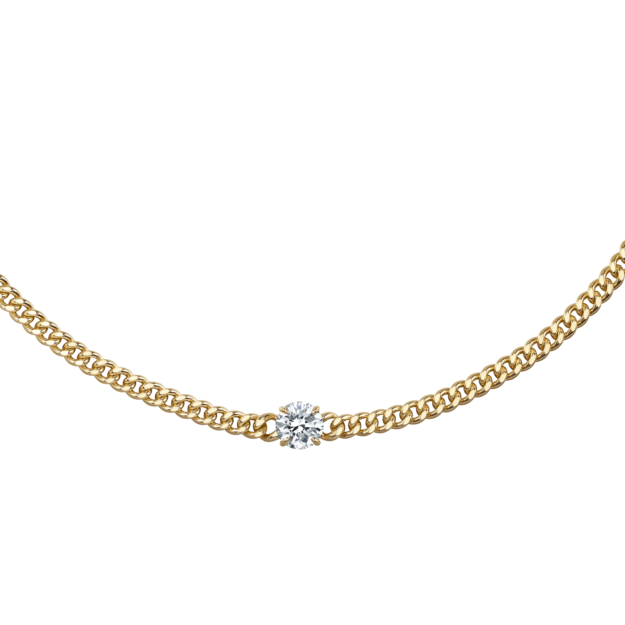 Round curb-link necklace 2ct - Round Diamond Curb Chain Necklace - The Future Rocks - 1