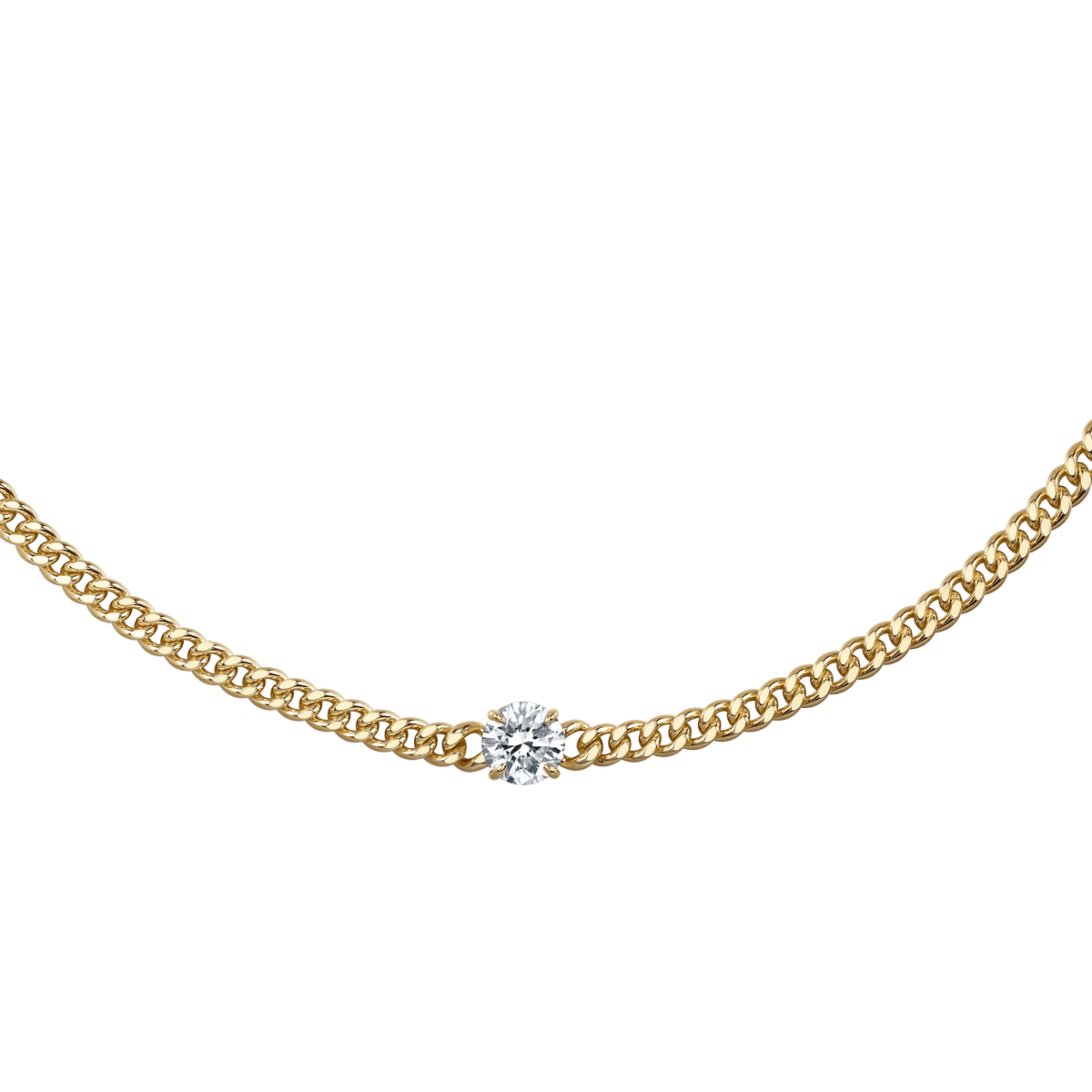 Round curb-link necklace 2ct - Round Diamond Curb Chain Necklace - The Future Rocks - 1