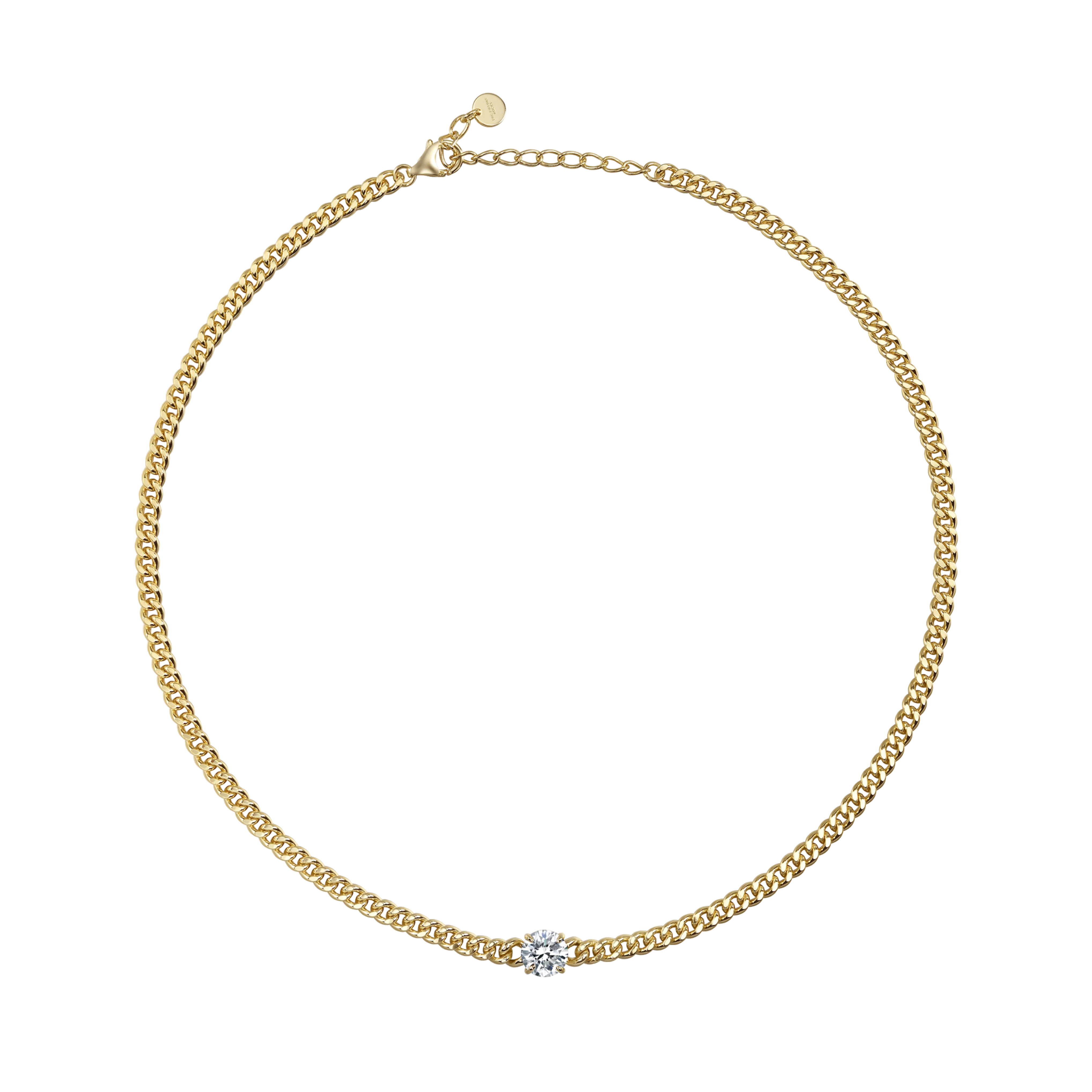 Round curb-link necklace 2ct - Round Diamond Curb Chain Necklace - The Future Rocks - 5