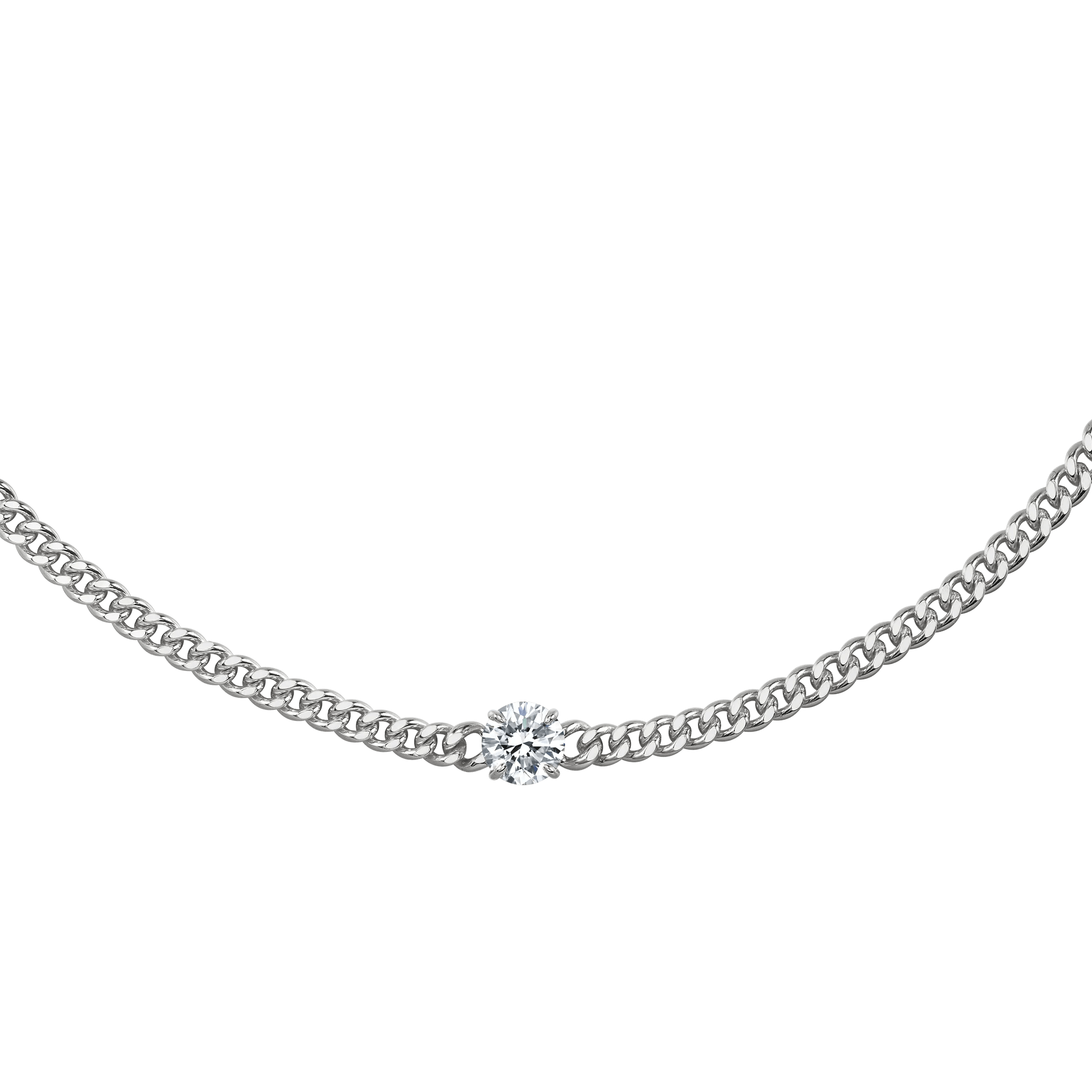Round curb-link necklace 2ct - Round Diamond Curb Chain Necklace - The Future Rocks - 3