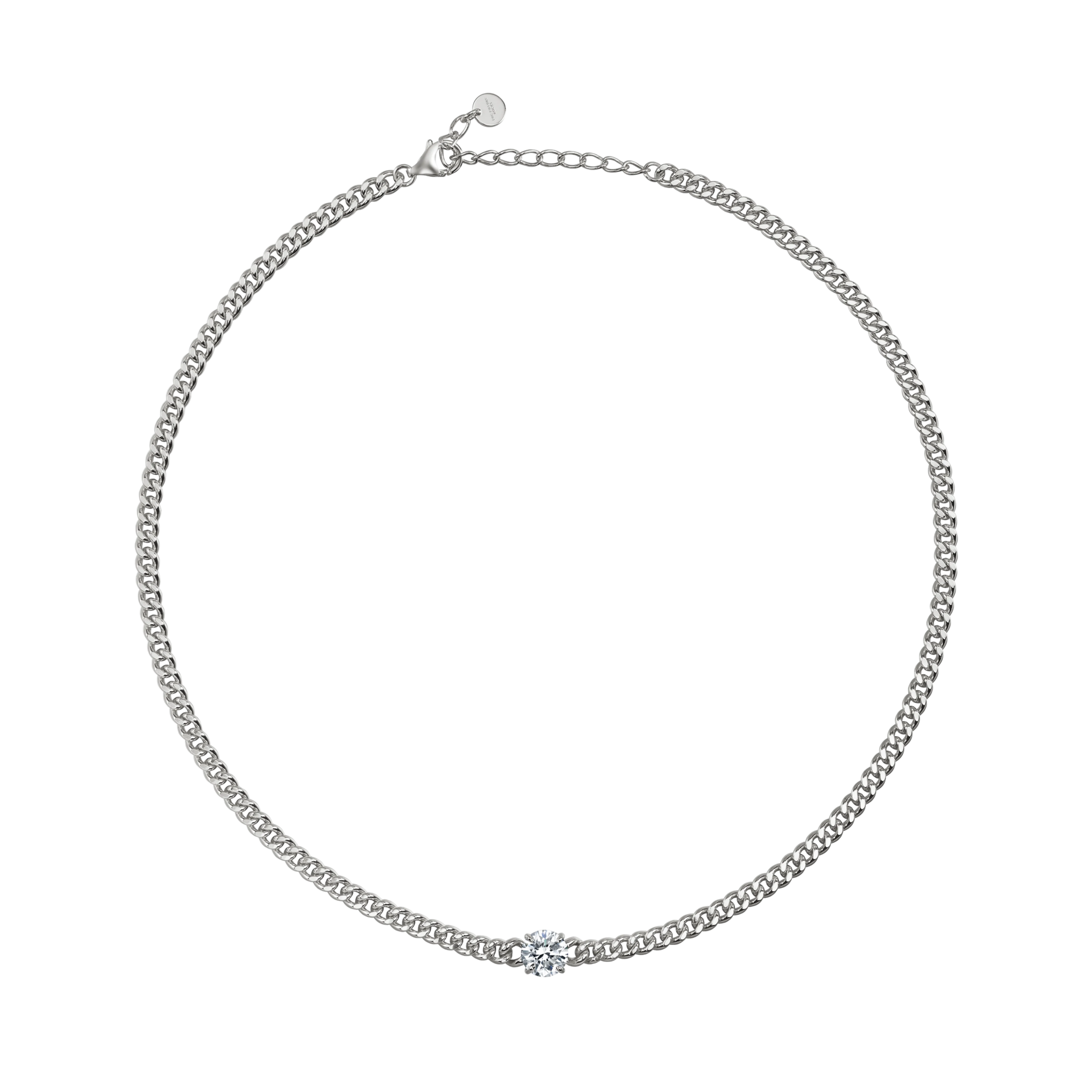 Round curb-link necklace 2ct - Round Diamond Curb Chain Necklace - The Future Rocks - 7