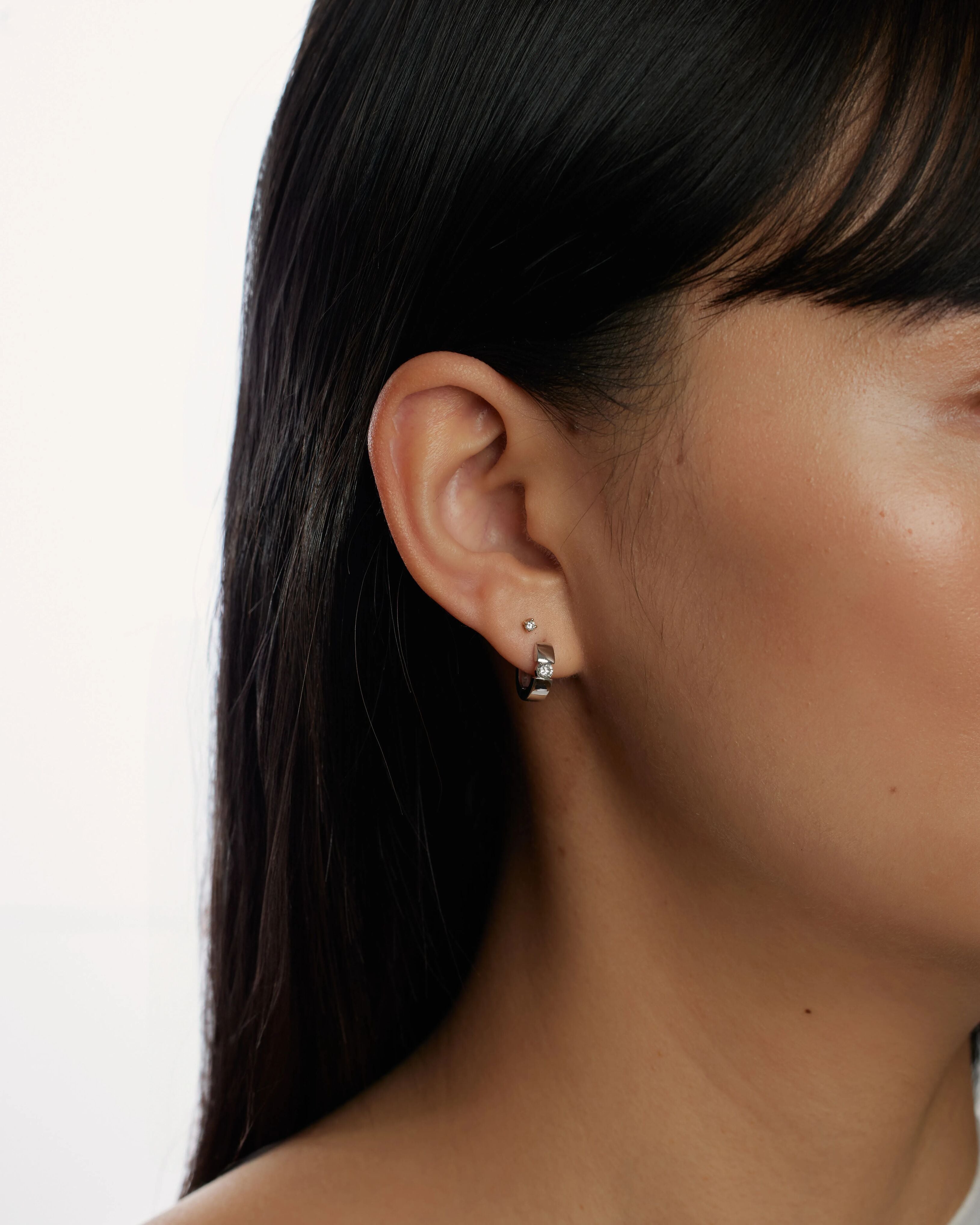Stone huggies - Lab-Grown Diamond Huggie Earrings - The Future Rocks - 7