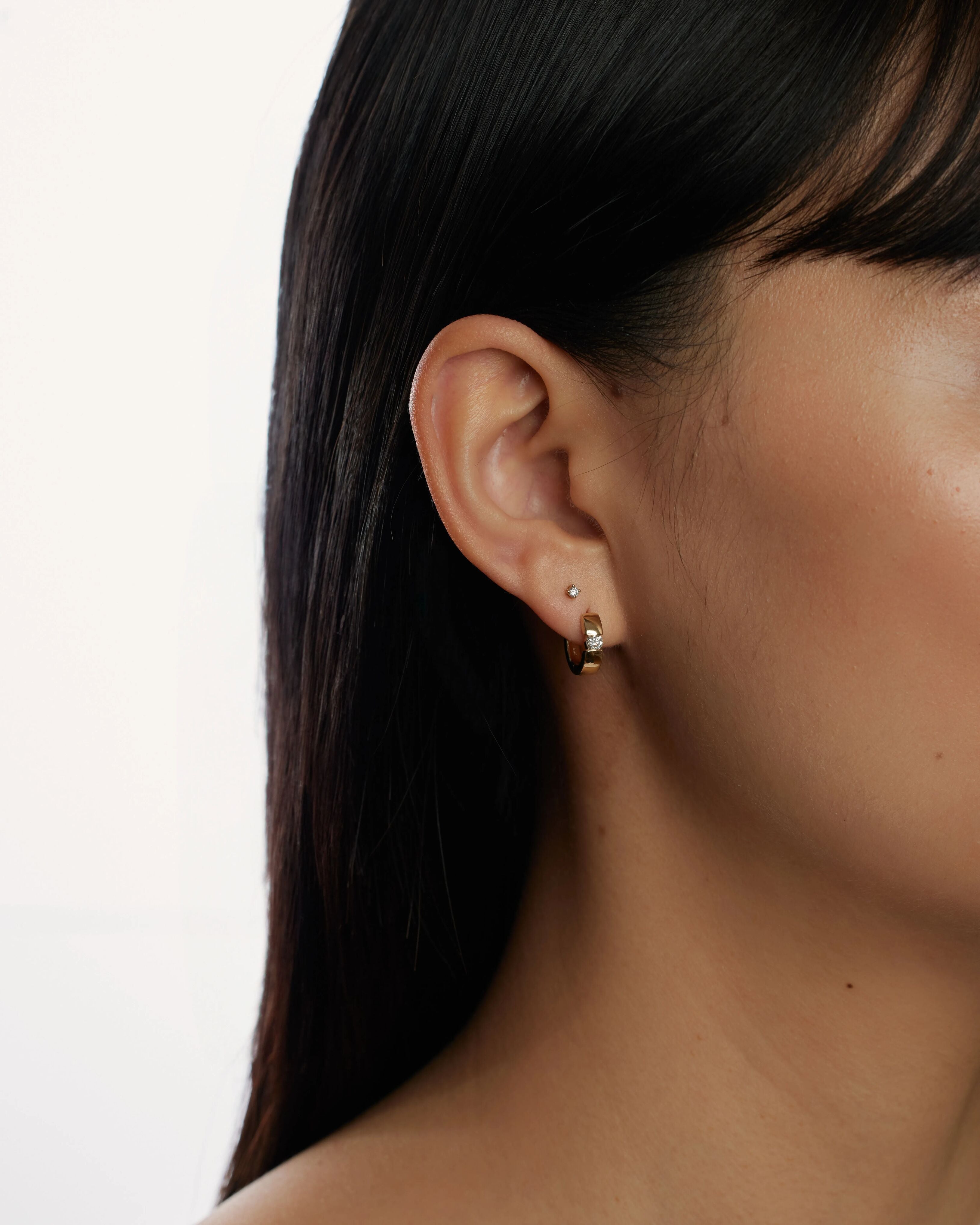Stone huggies - Lab-Grown Diamond Huggie Earrings - The Future Rocks - 4