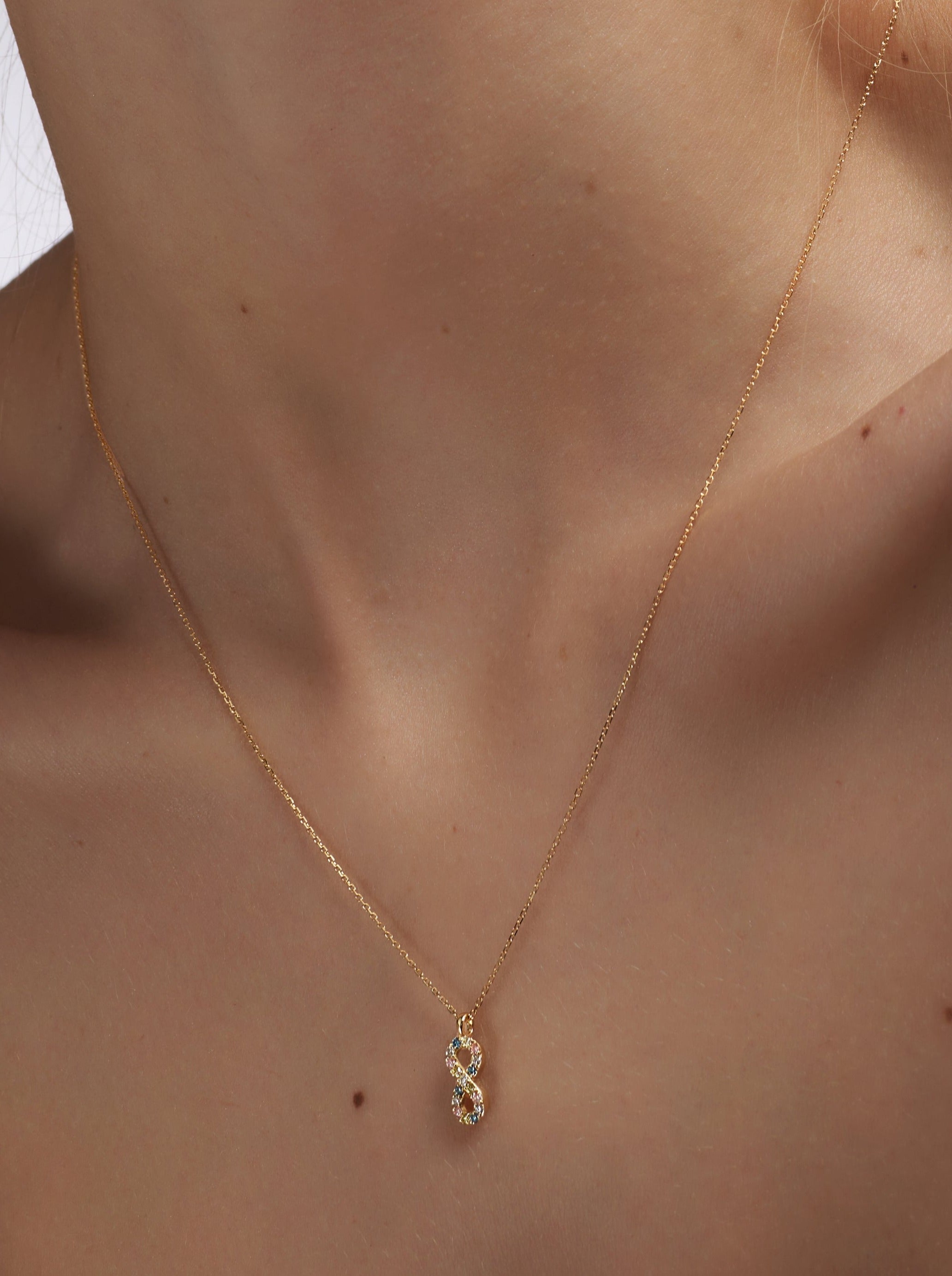 Infinity multi-color LGD necklace - Lab-Grown Coloured Diamond Infinity Necklace - The Future Rocks - 2