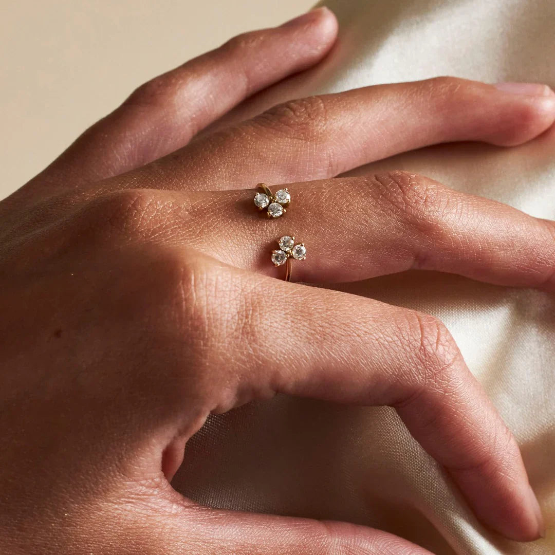 Twin heavenly ring - Lab-Grown Diamond Open Cluster Ring - The Future Rocks - 2