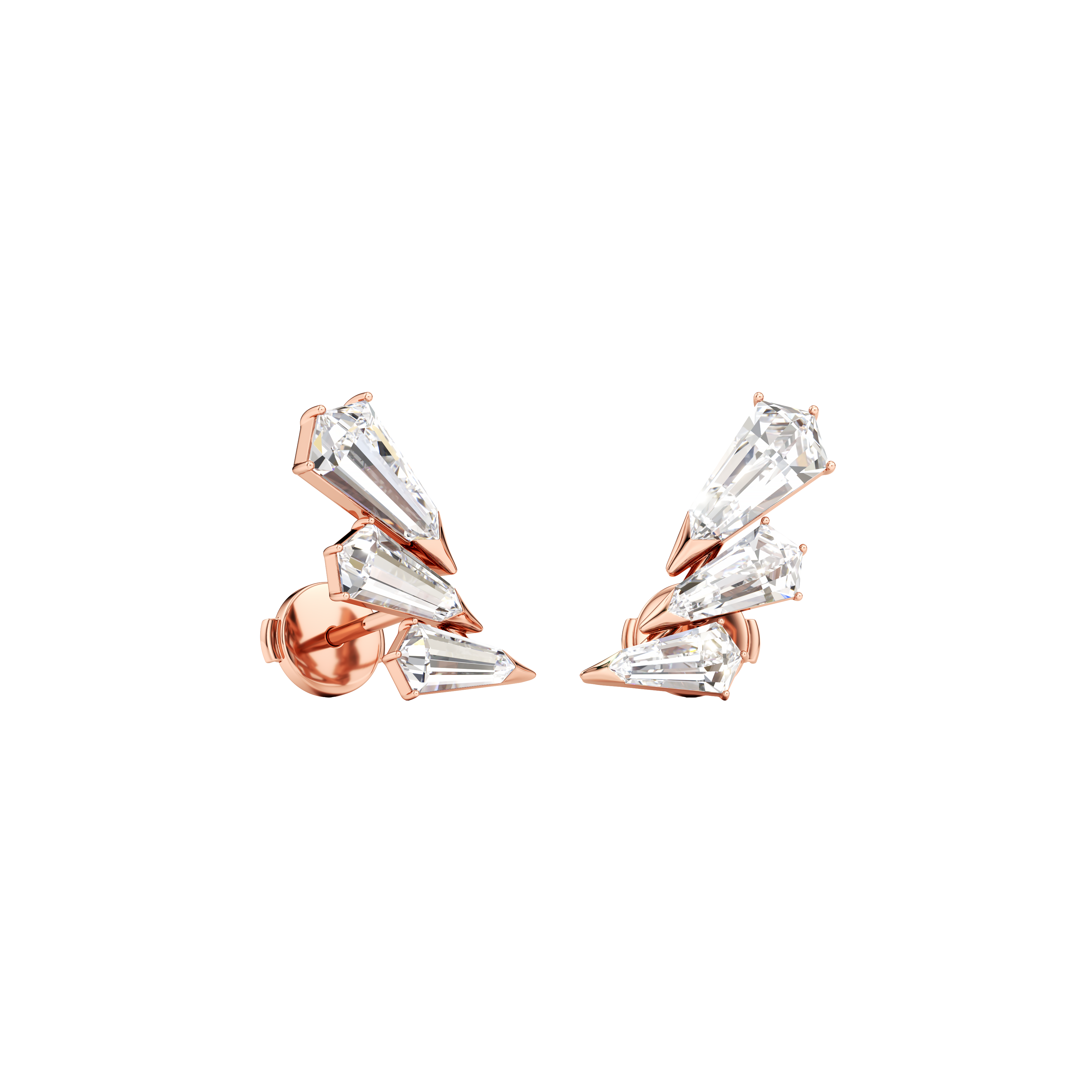 Phoenix feather earrings - Phoenix Feather Diamond Earrings - The Future Rocks - 5