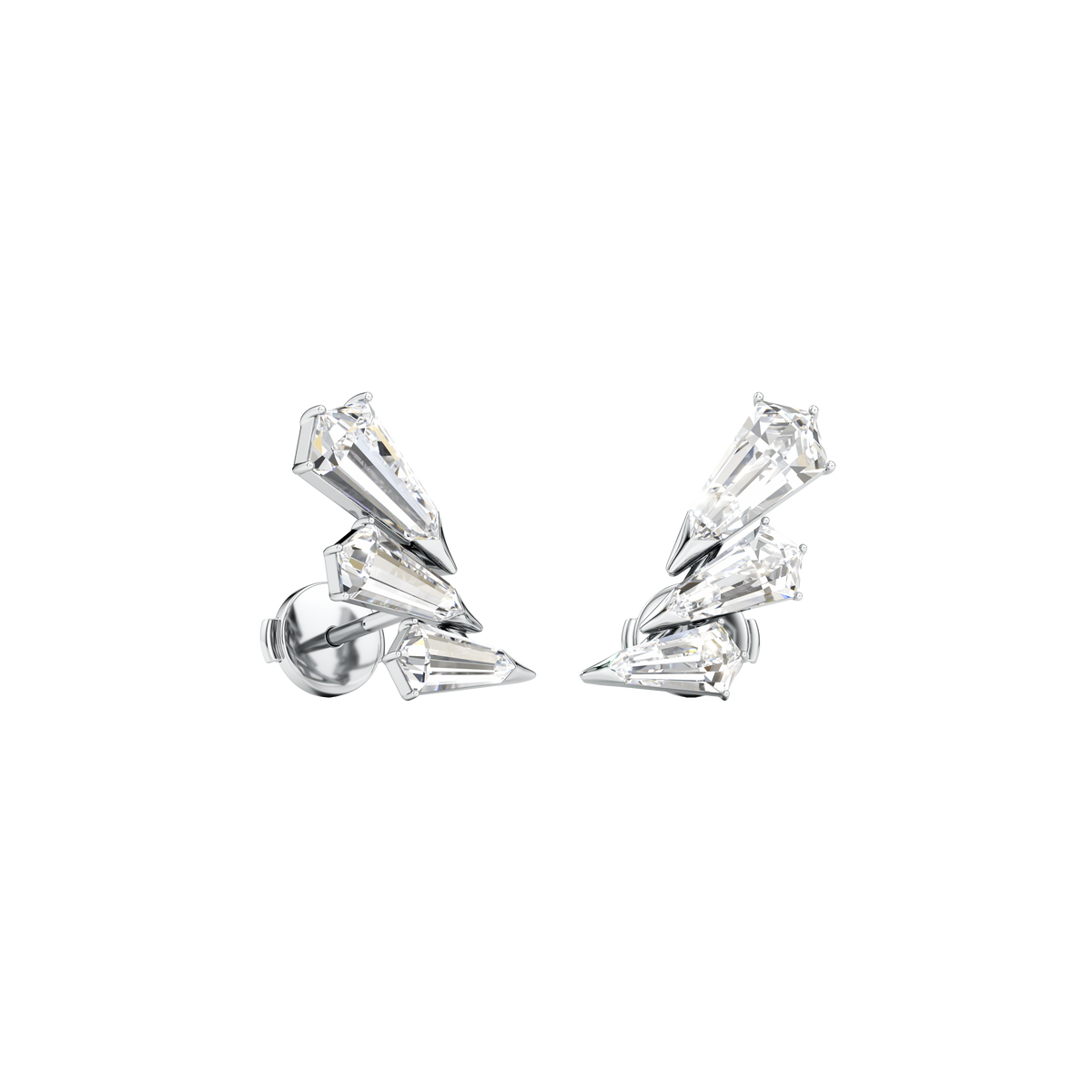 Phoenix feather earrings - Phoenix Feather Diamond Earrings - The Future Rocks - 3