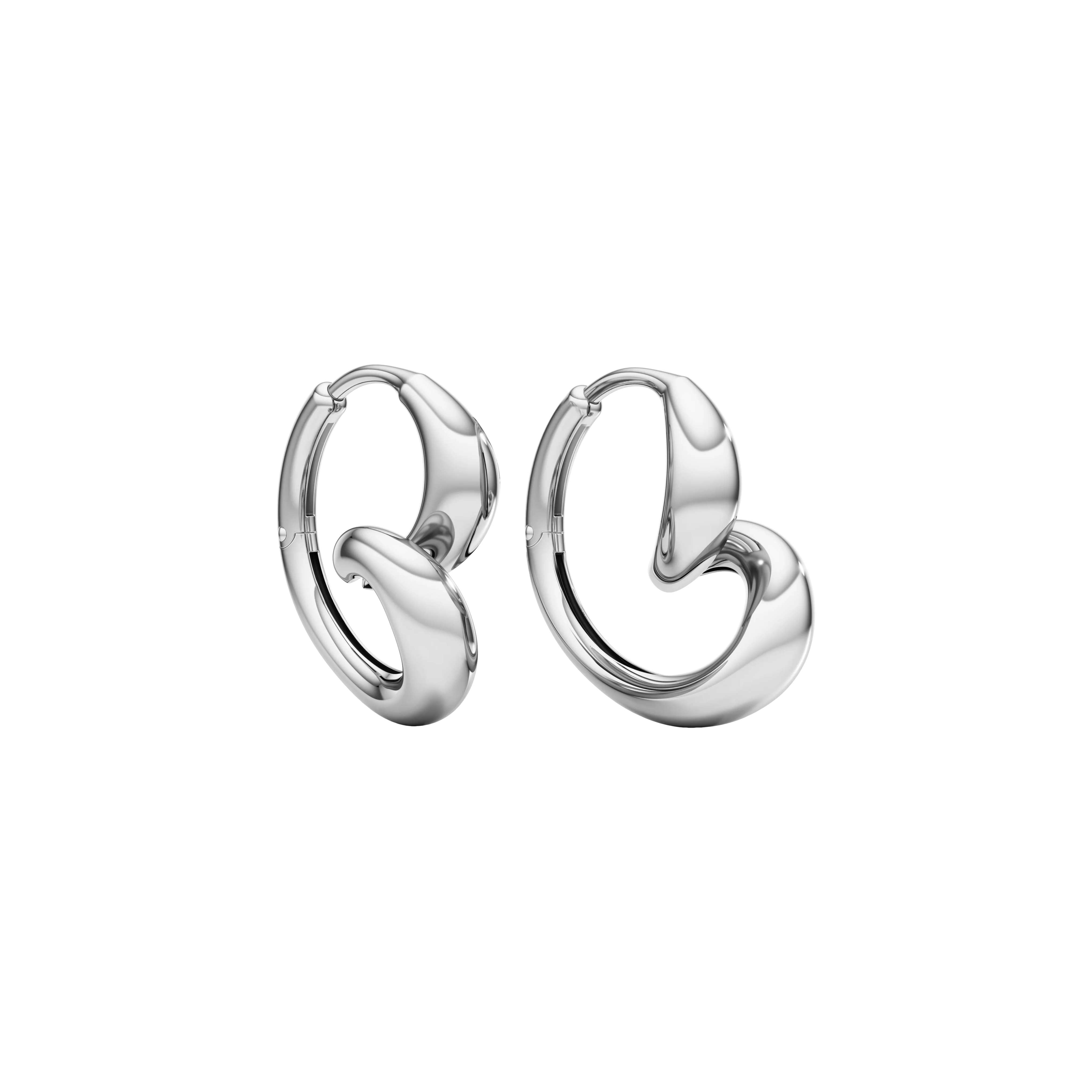 Whirlwind small gold earrings - Small Heart Shaped Solid Gold Earrings - The Future Rocks - 2