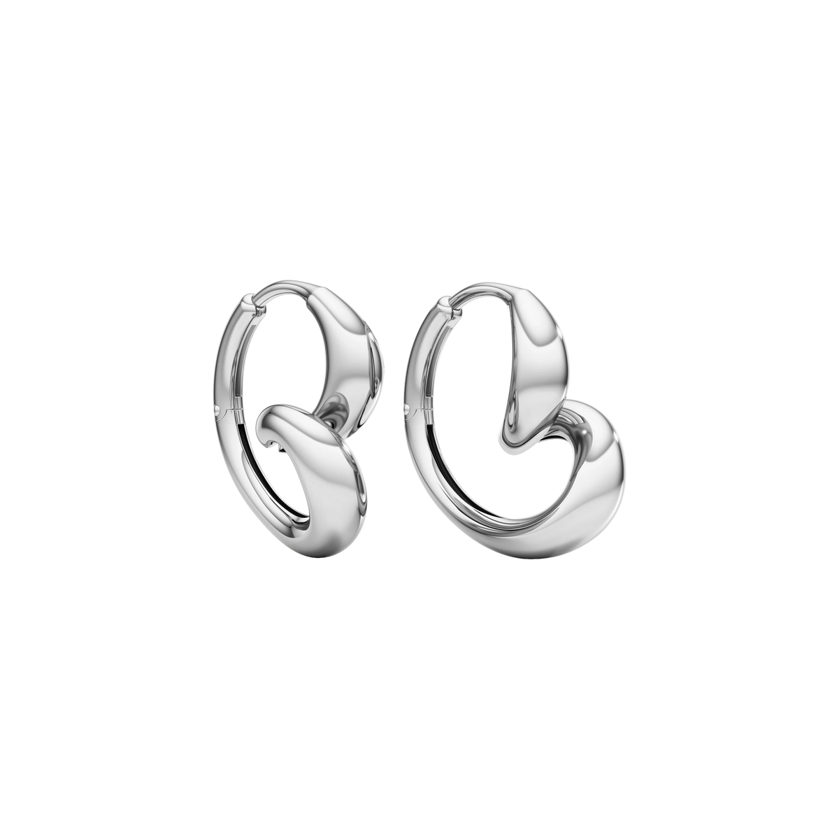 Whirlwind small gold earrings - Small Heart Shaped Solid Gold Earrings - The Future Rocks - 2