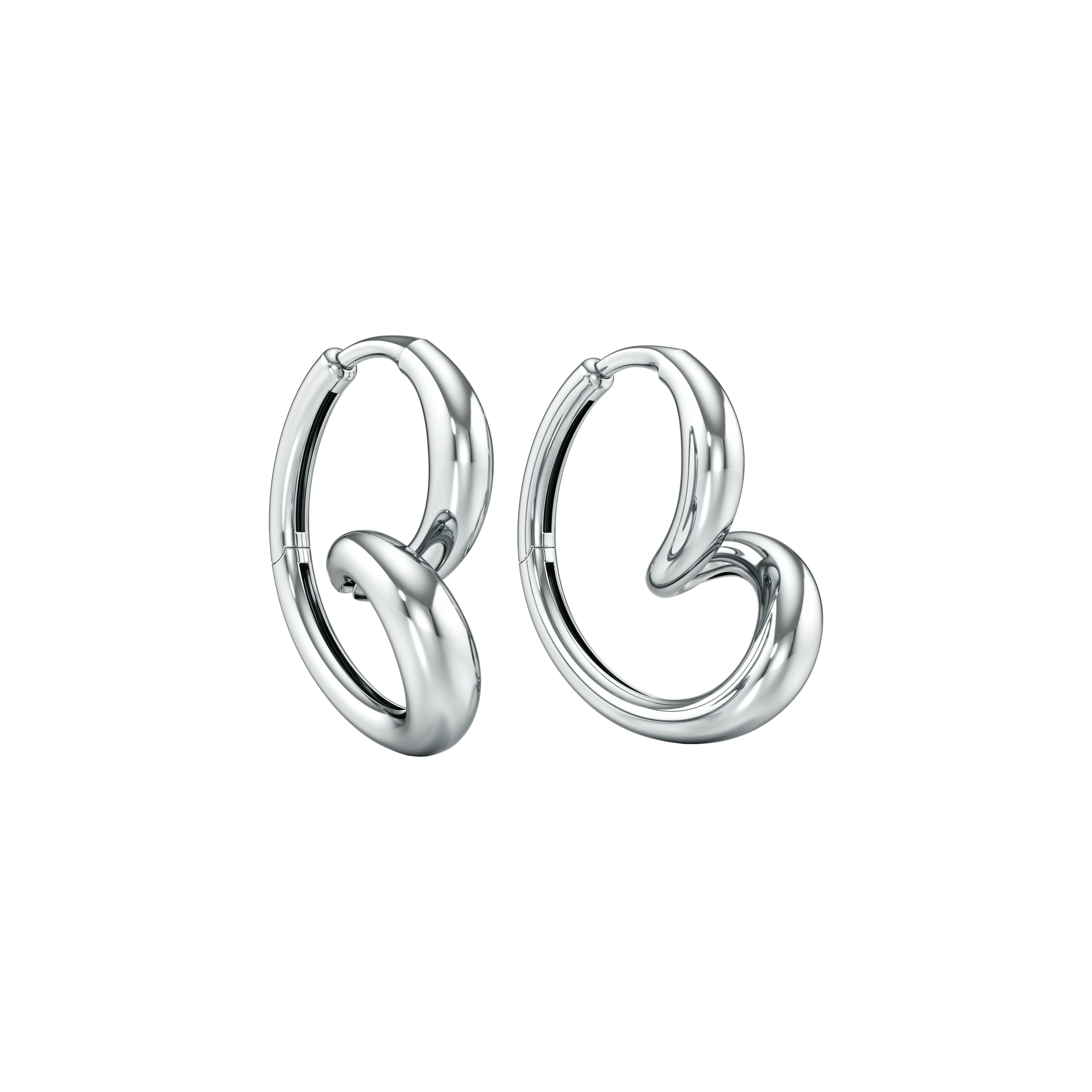 Whirlwind medium gold earrings - Medium Heart Shaped Solid Gold Earrings - The Future Rocks - 3