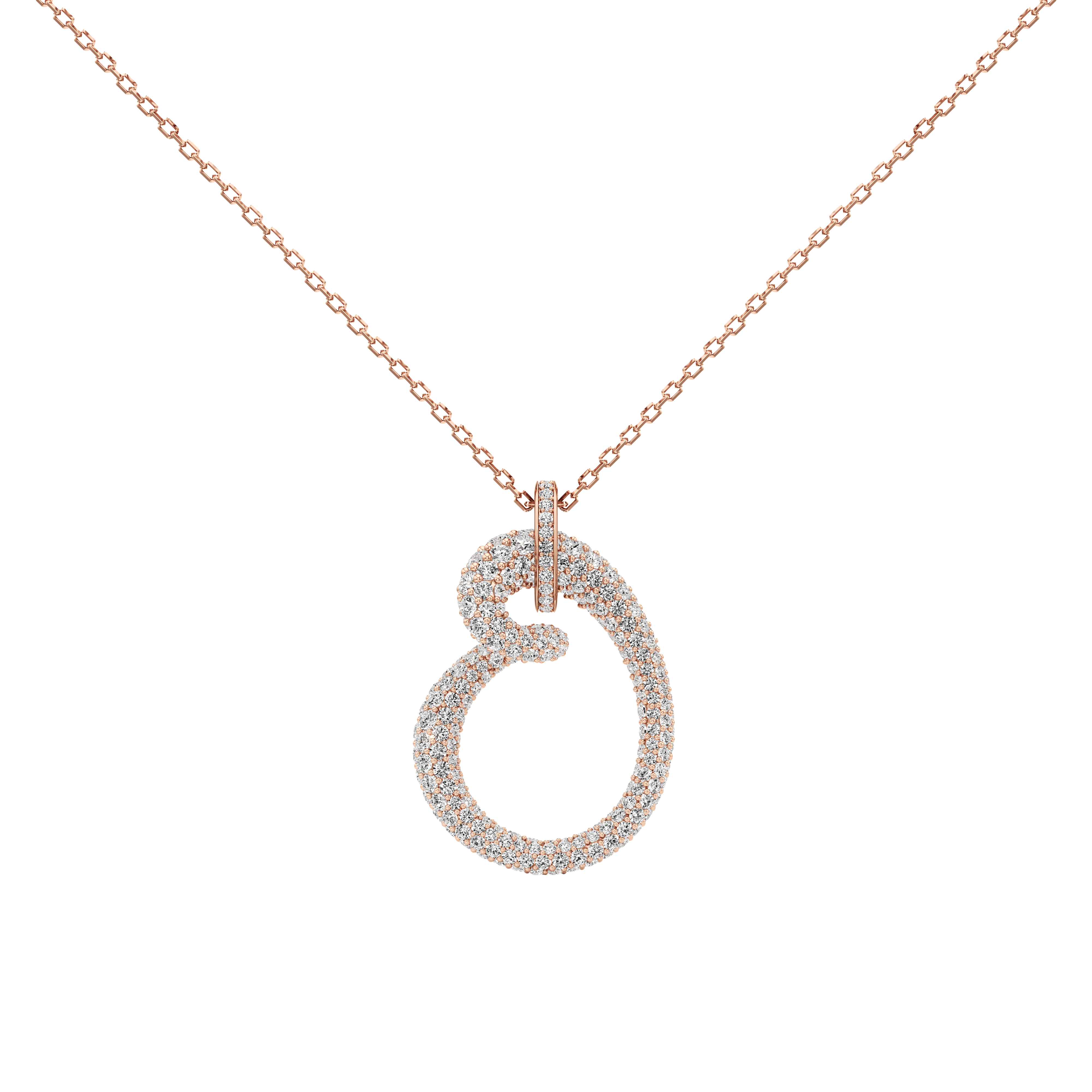 Whirlwind pavé pendant necklace - 18K Gold Diamond Heart Necklace - The Future Rocks - 6