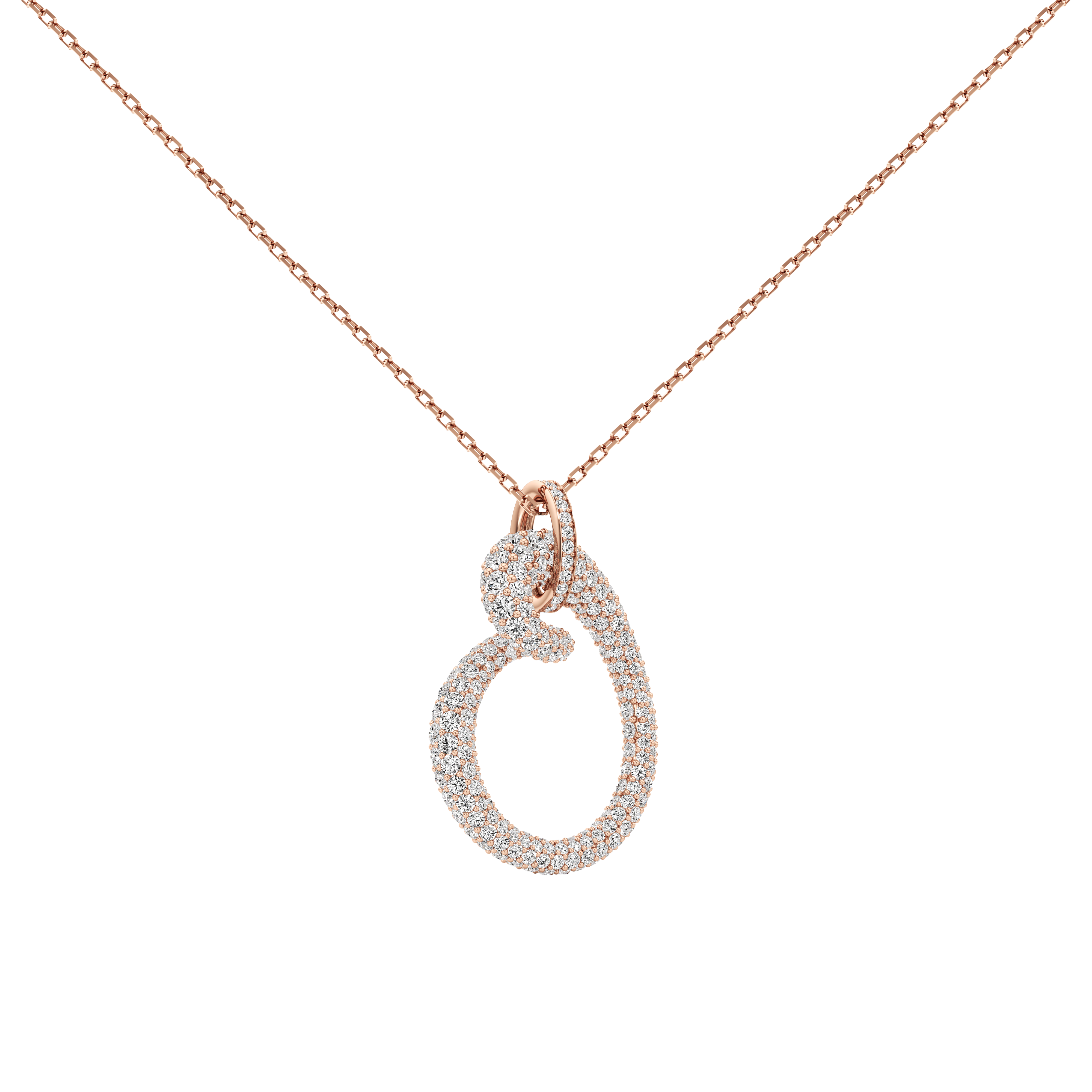Whirlwind pavé pendant necklace - 18K Gold Diamond Heart Necklace - The Future Rocks - 5