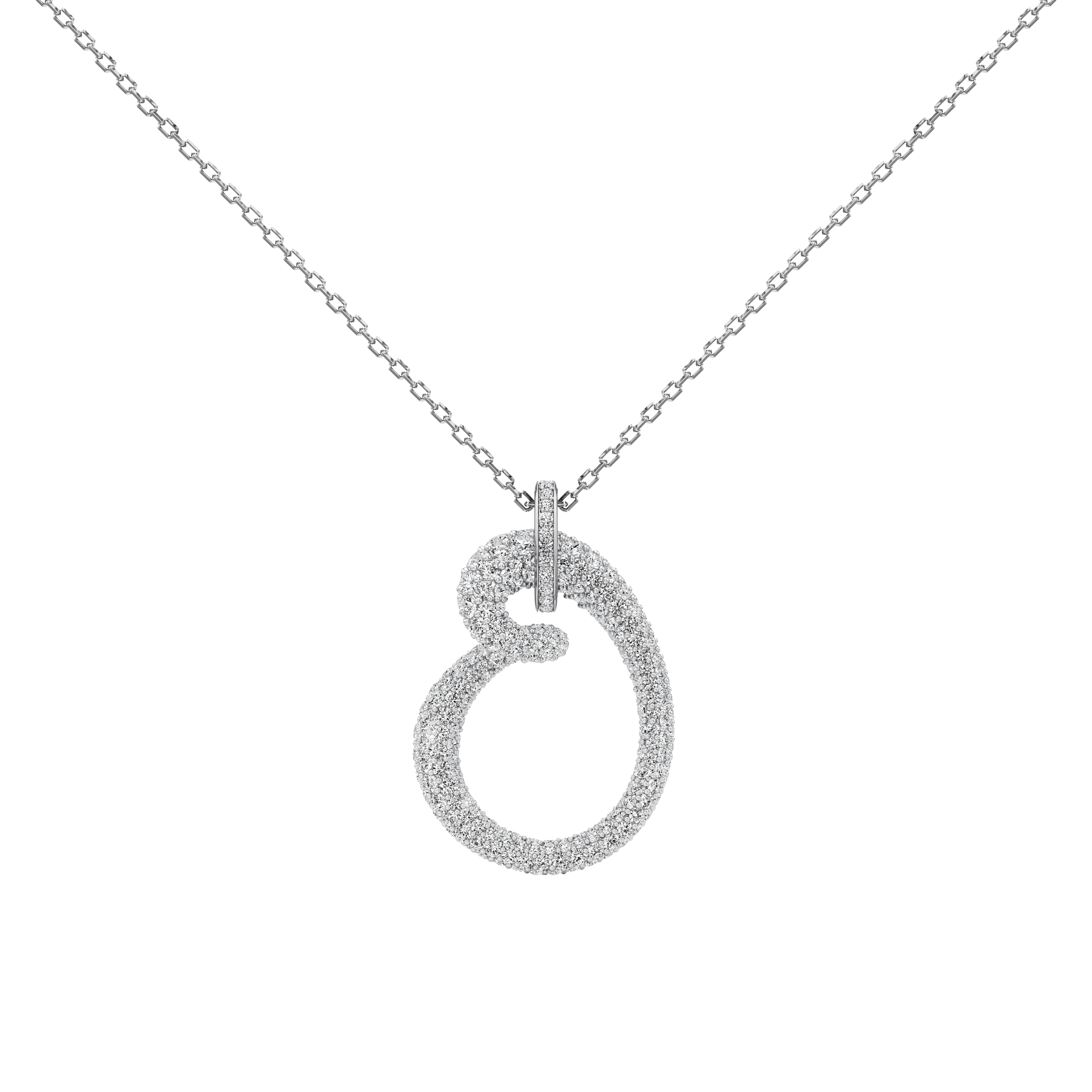 Whirlwind pavé pendant necklace - 18K Gold Diamond Heart Necklace - The Future Rocks - 4