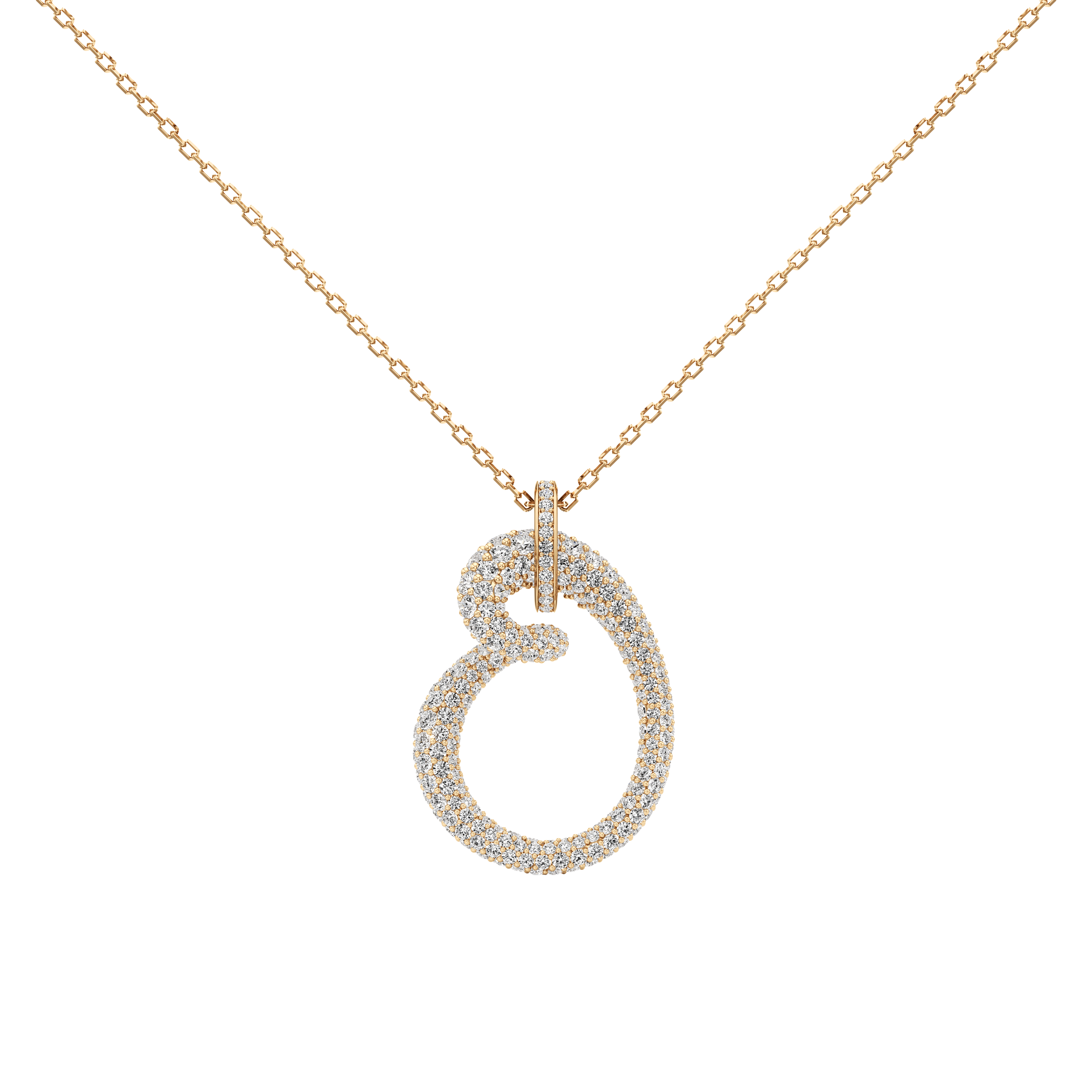Whirlwind pavé pendant necklace - 18K Gold Diamond Heart Necklace - The Future Rocks - 2