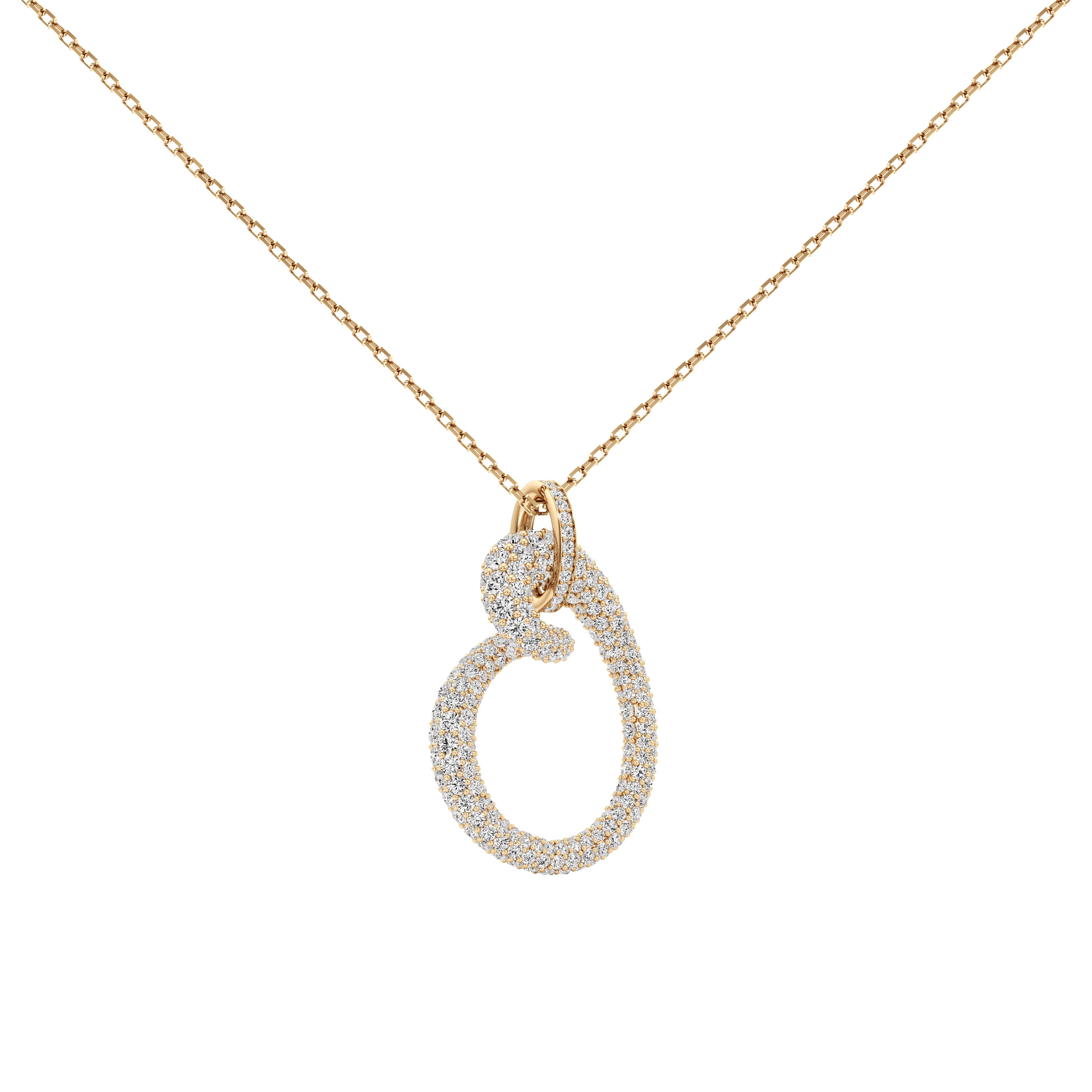Whirlwind pavé pendant necklace - 18K Gold Diamond Heart Necklace -  The Future Rocks -    1