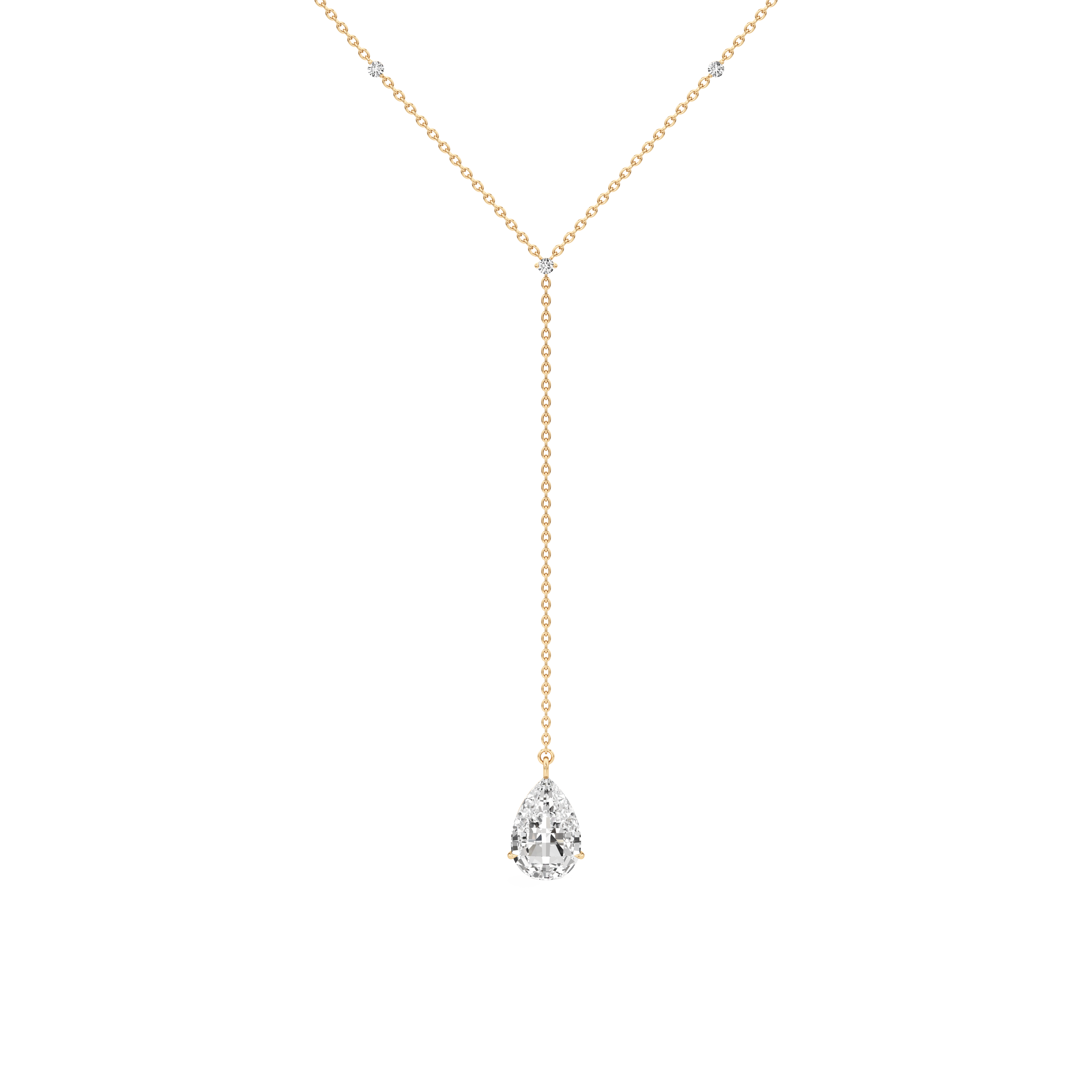 Tear lariat necklace - Tear Drop Diamond Lariat Necklace - The Future Rocks - 1