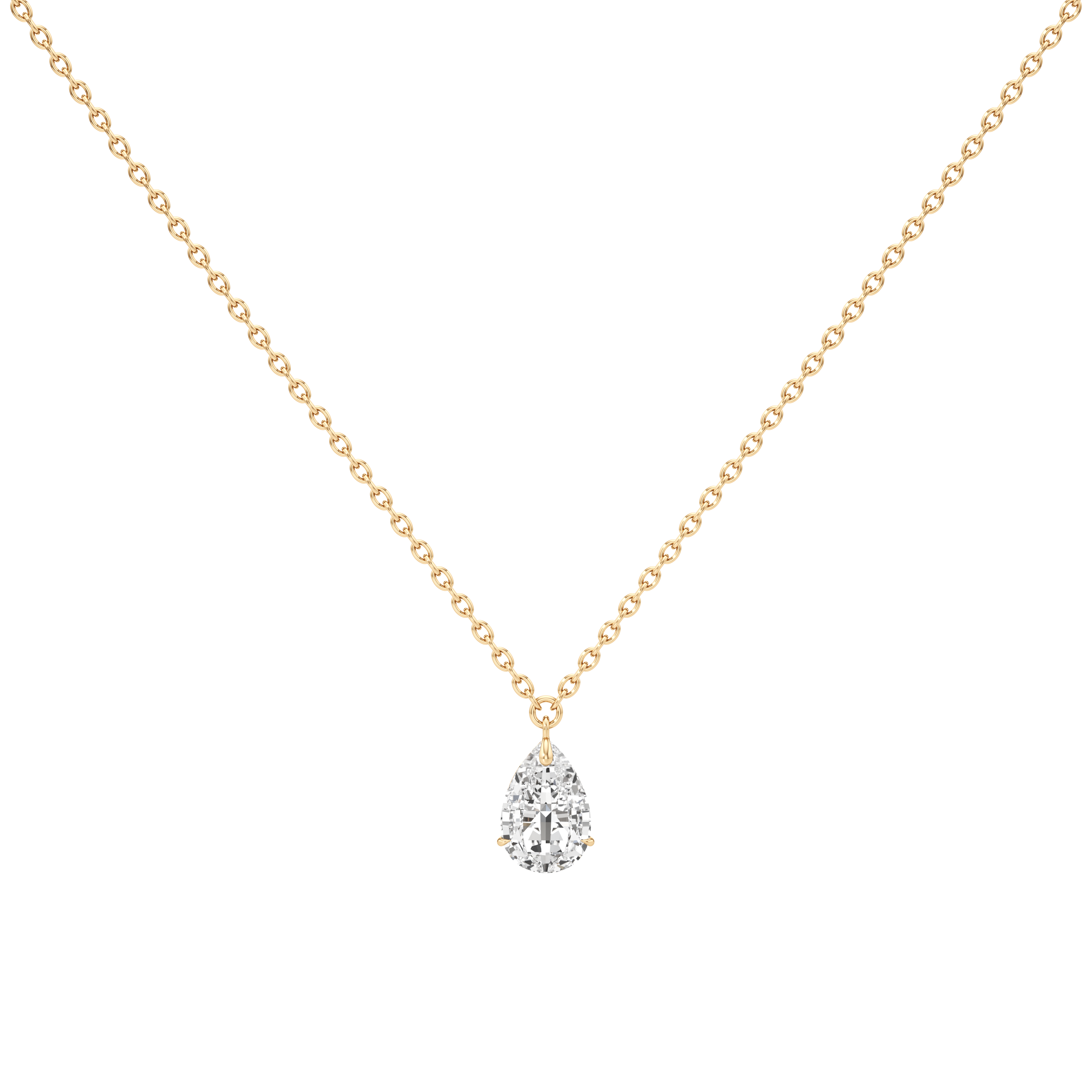 Tear drop diamond pendant necklace - Tear Drop Diamond Pendant Necklace -  The Future Rocks -    1