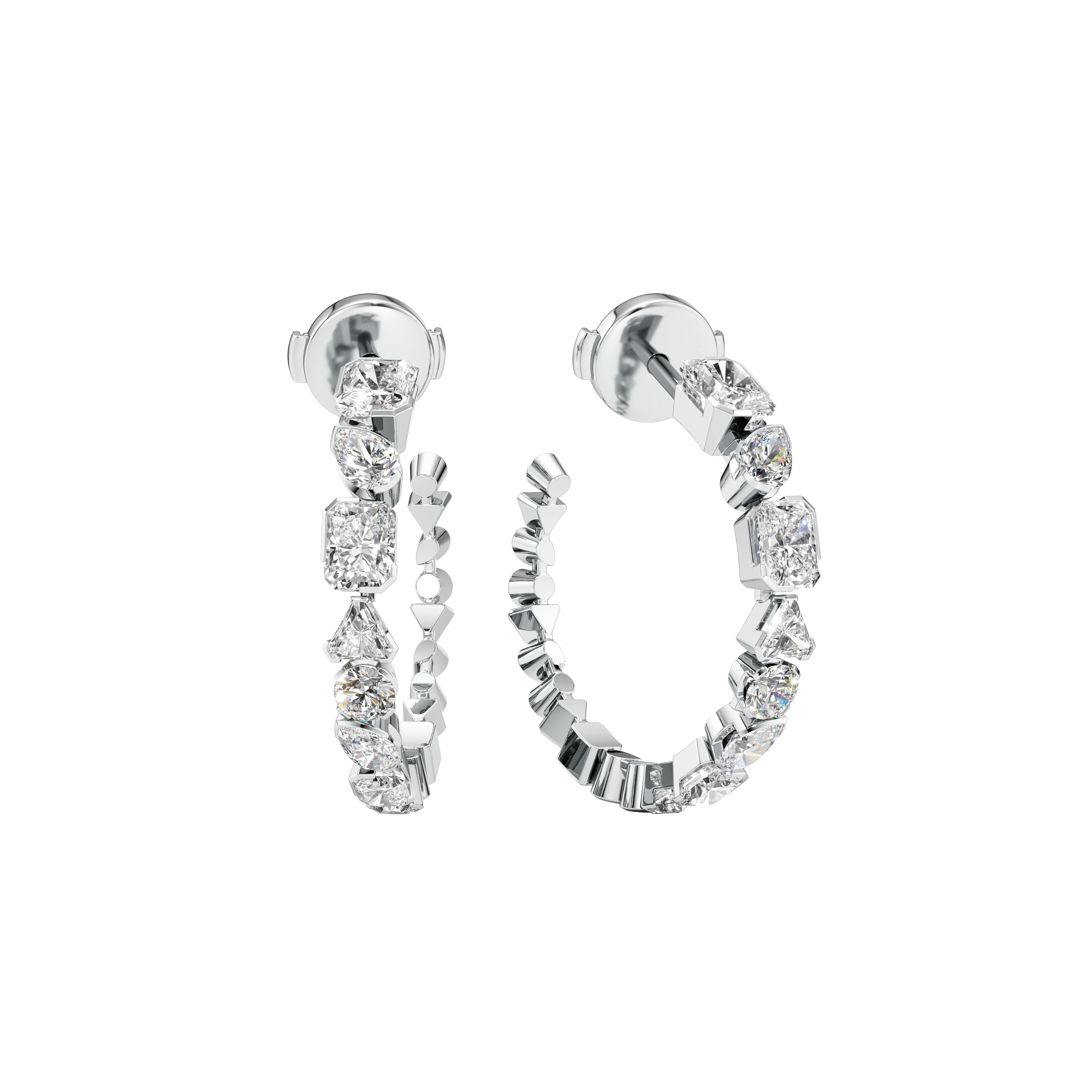 Meta flora hoops - Meta Flora Diamond Hoop Earrings - The Future Rocks - 3