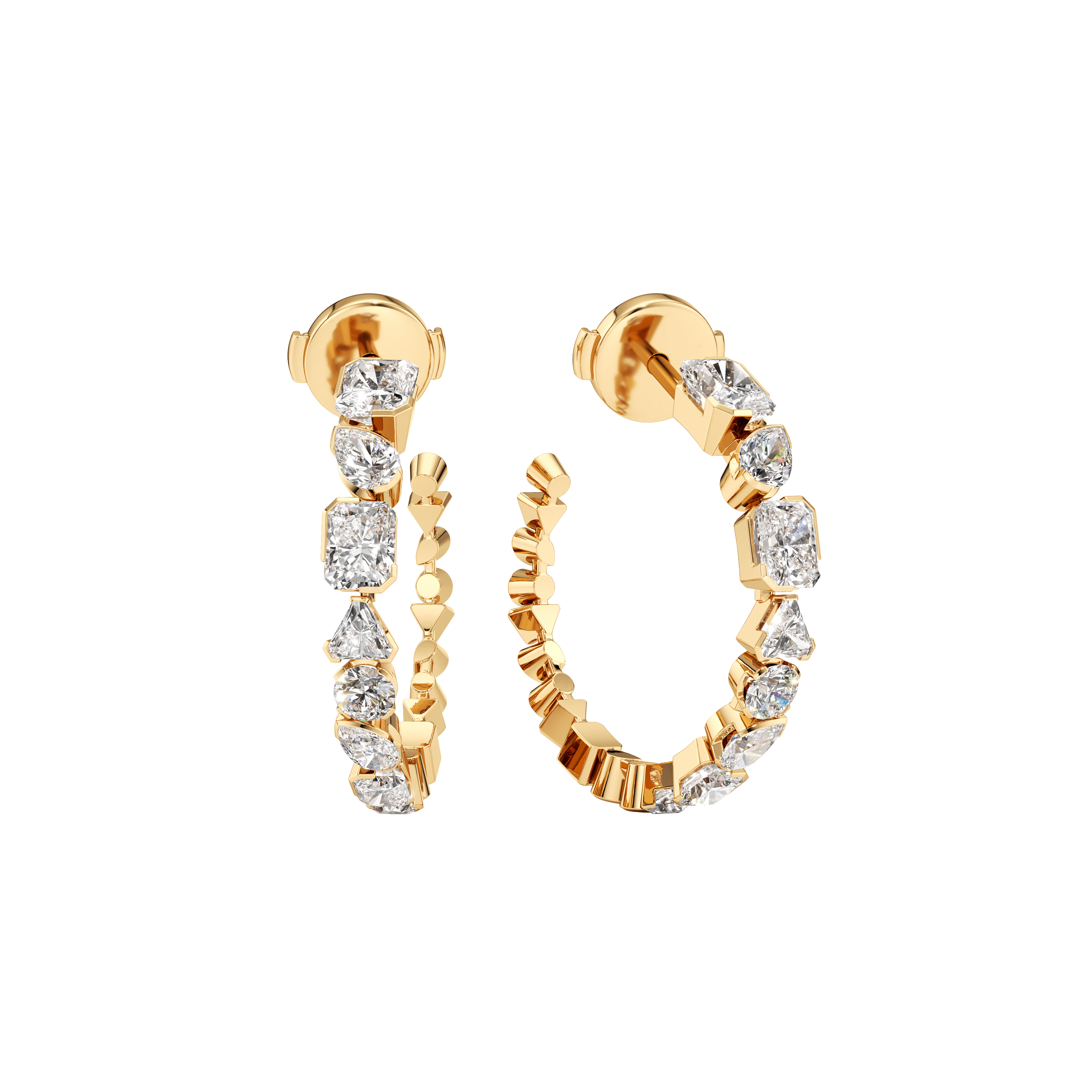 Meta flora hoops - Meta Flora Diamond Hoop Earrings - The Future Rocks - 1