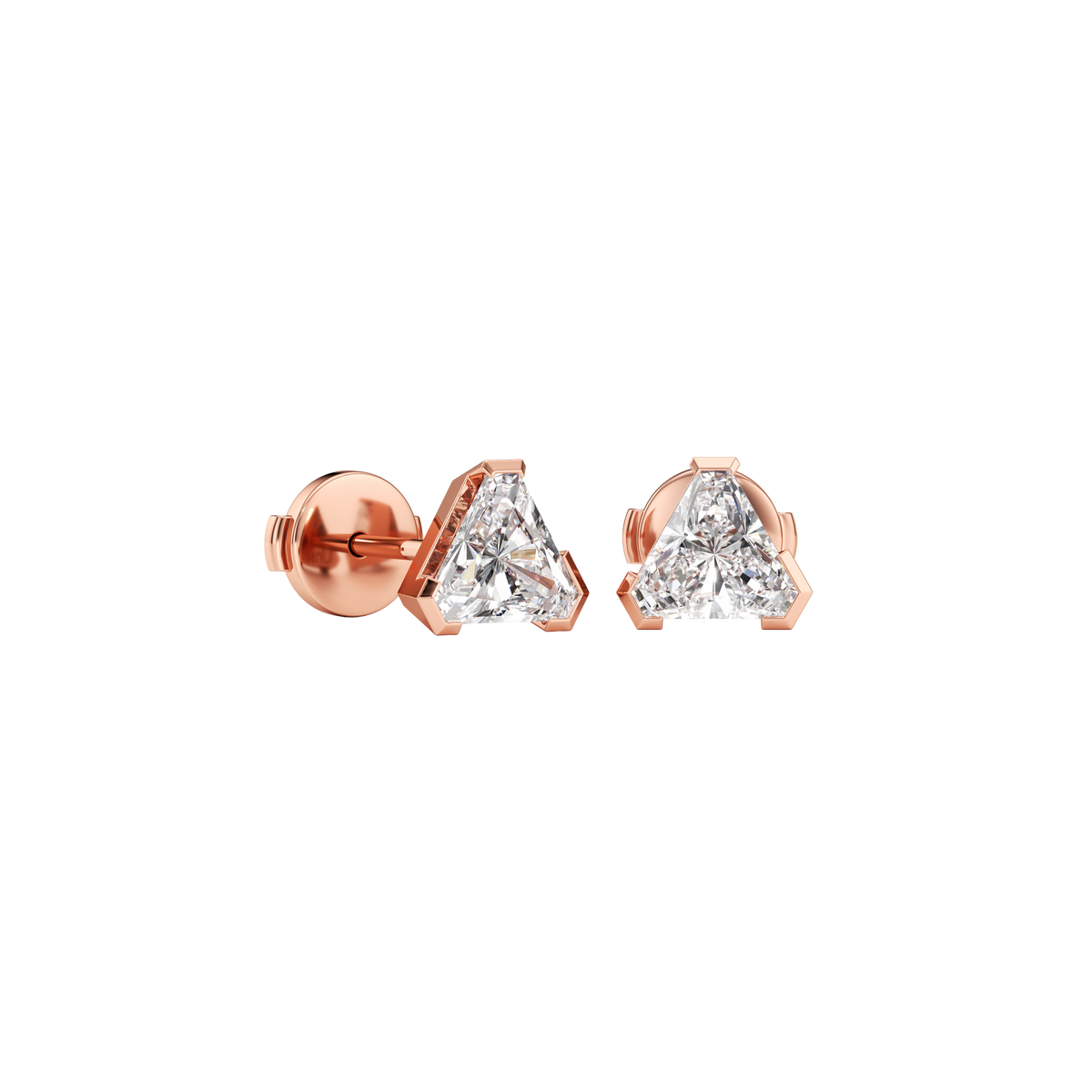 Meta magnolia studs - Meta Trillion Cut Diamond Stud Earrings - The Future Rocks - 4