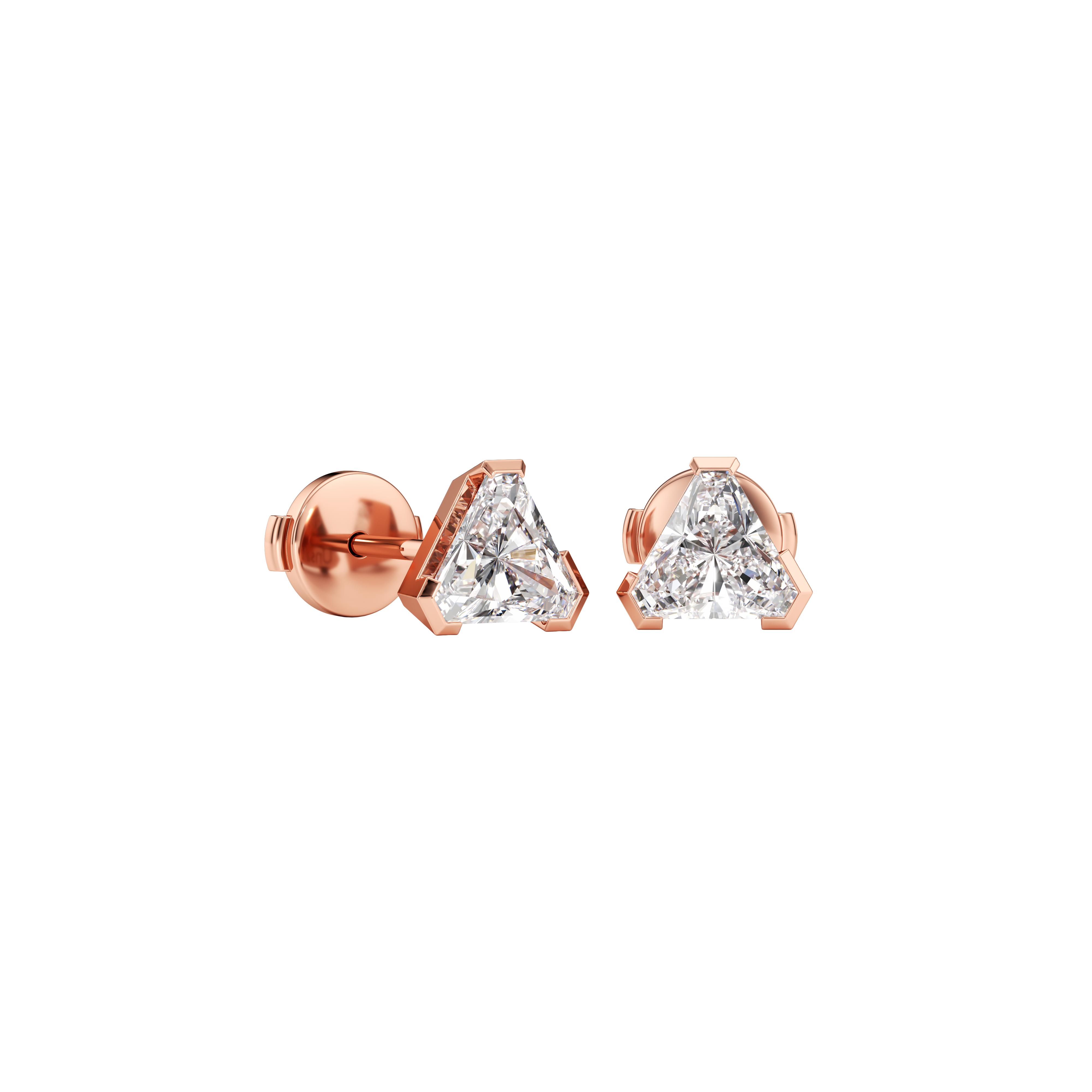 Meta magnolia studs - Meta Trillion Cut Diamond Stud Earrings - The Future Rocks - 4