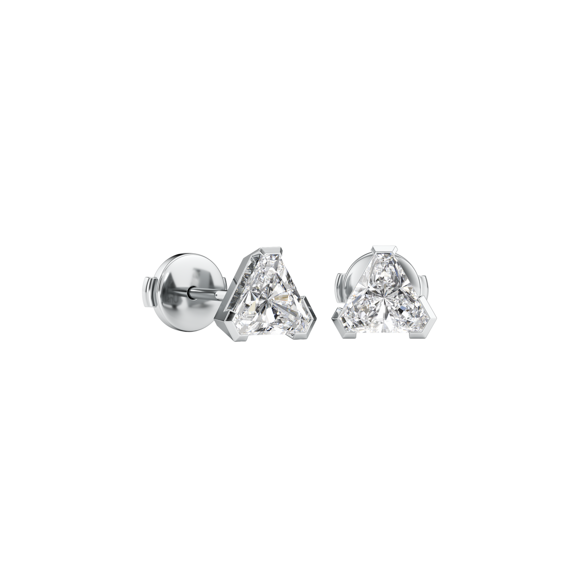 Meta magnolia studs - Meta Trillion Cut Diamond Stud Earrings - The Future Rocks - 3