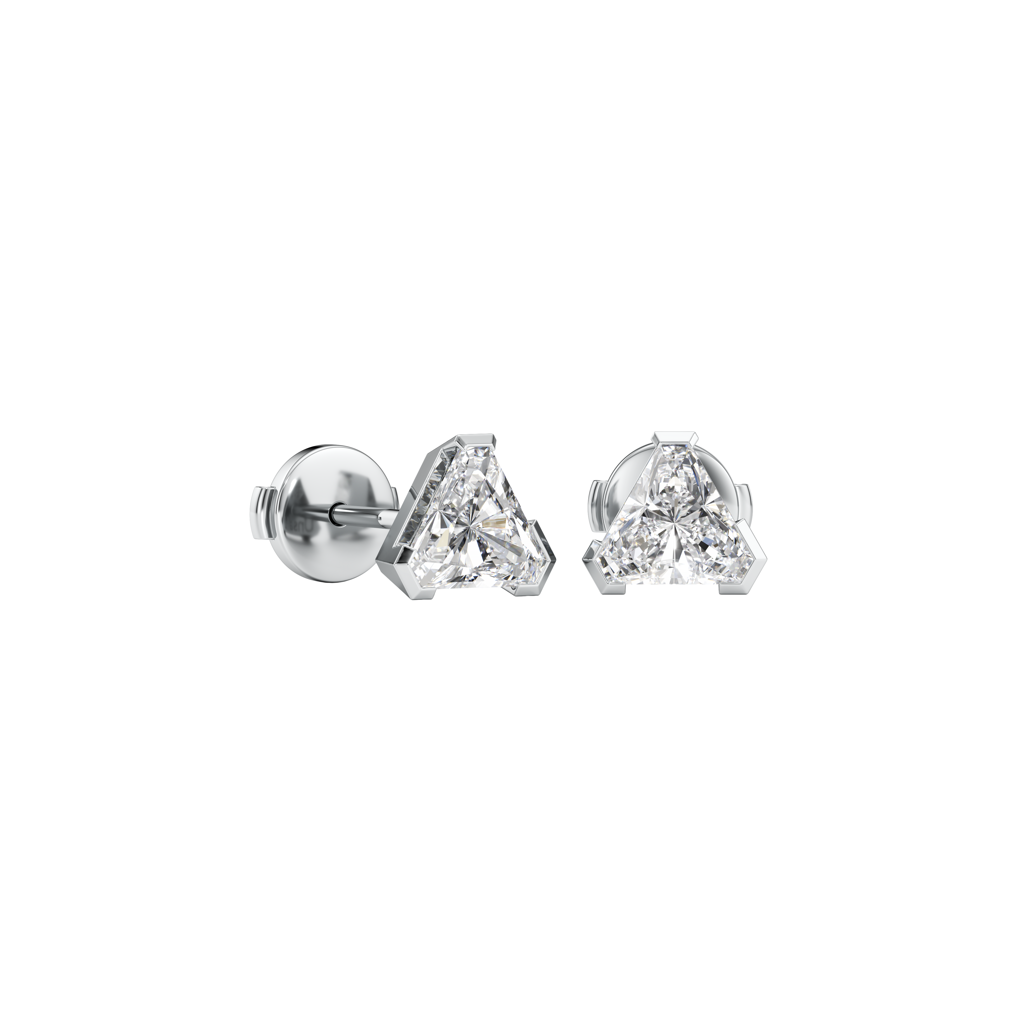 Meta magnolia studs - Meta Trillion Cut Diamond Stud Earrings - The Future Rocks - 3