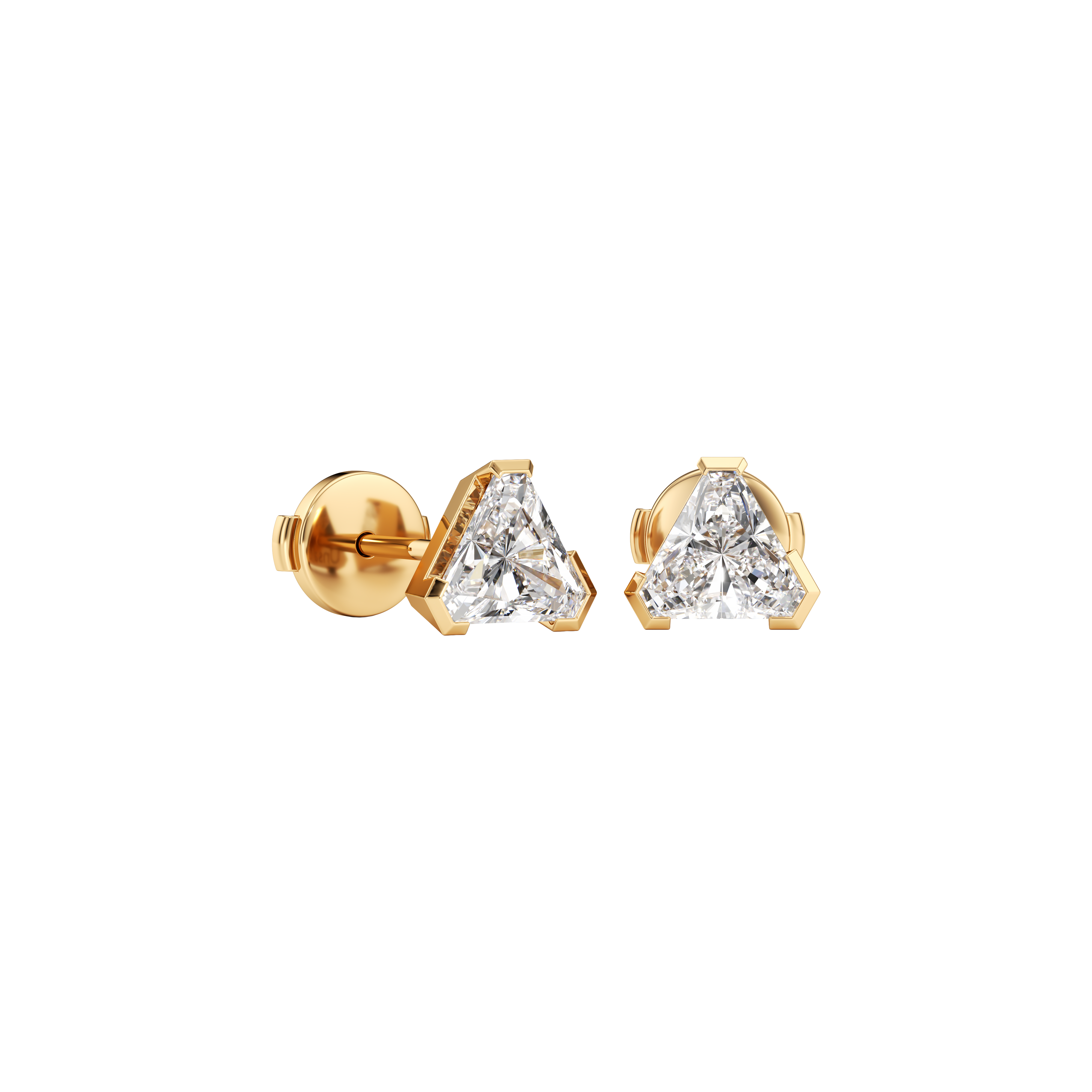 Meta magnolia studs - Meta Trillion Cut Diamond Stud Earrings - The Future Rocks - 1