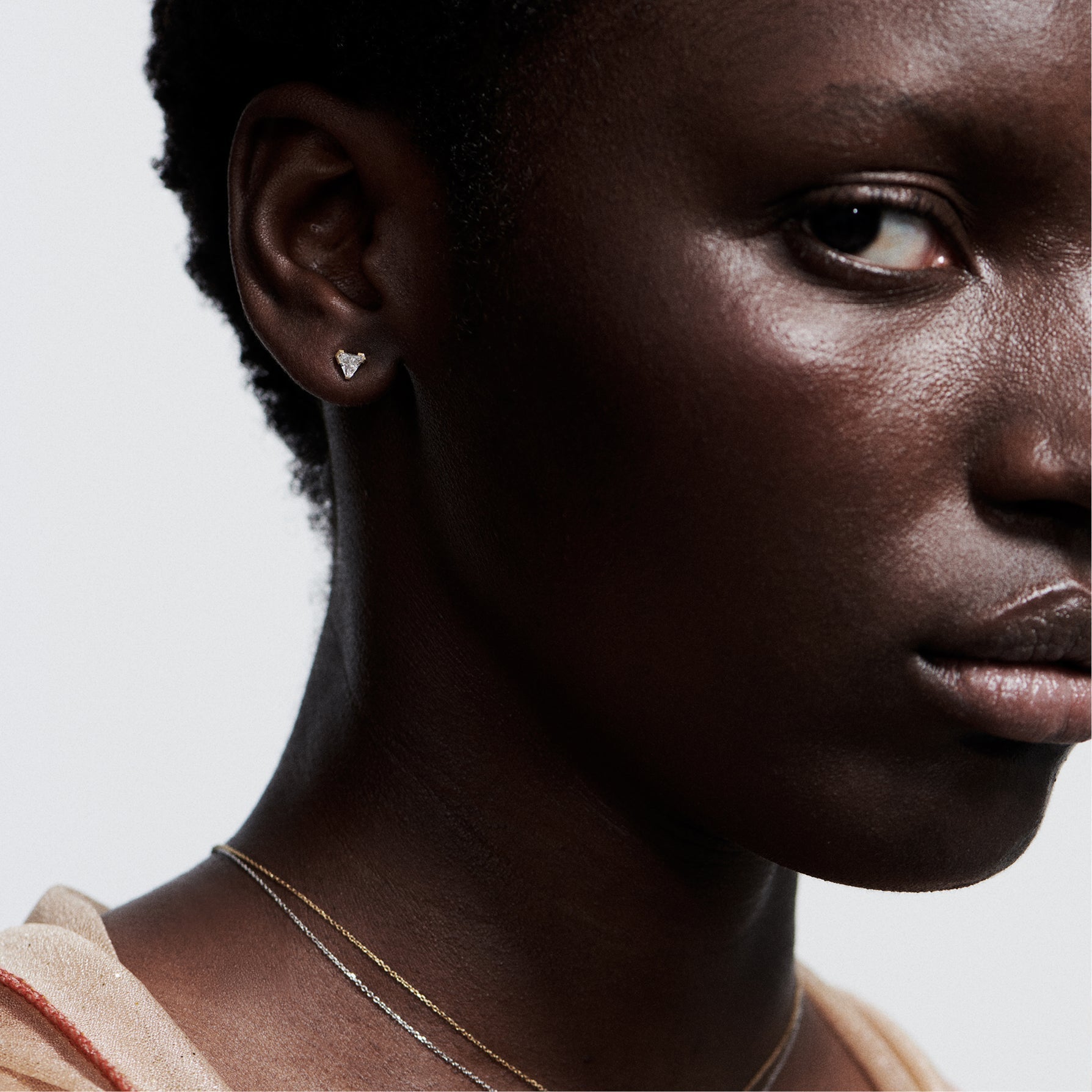Meta small magnolia studs - Meta Trillion Cut Small Diamond Stud Earrings - The Future Rocks - 5