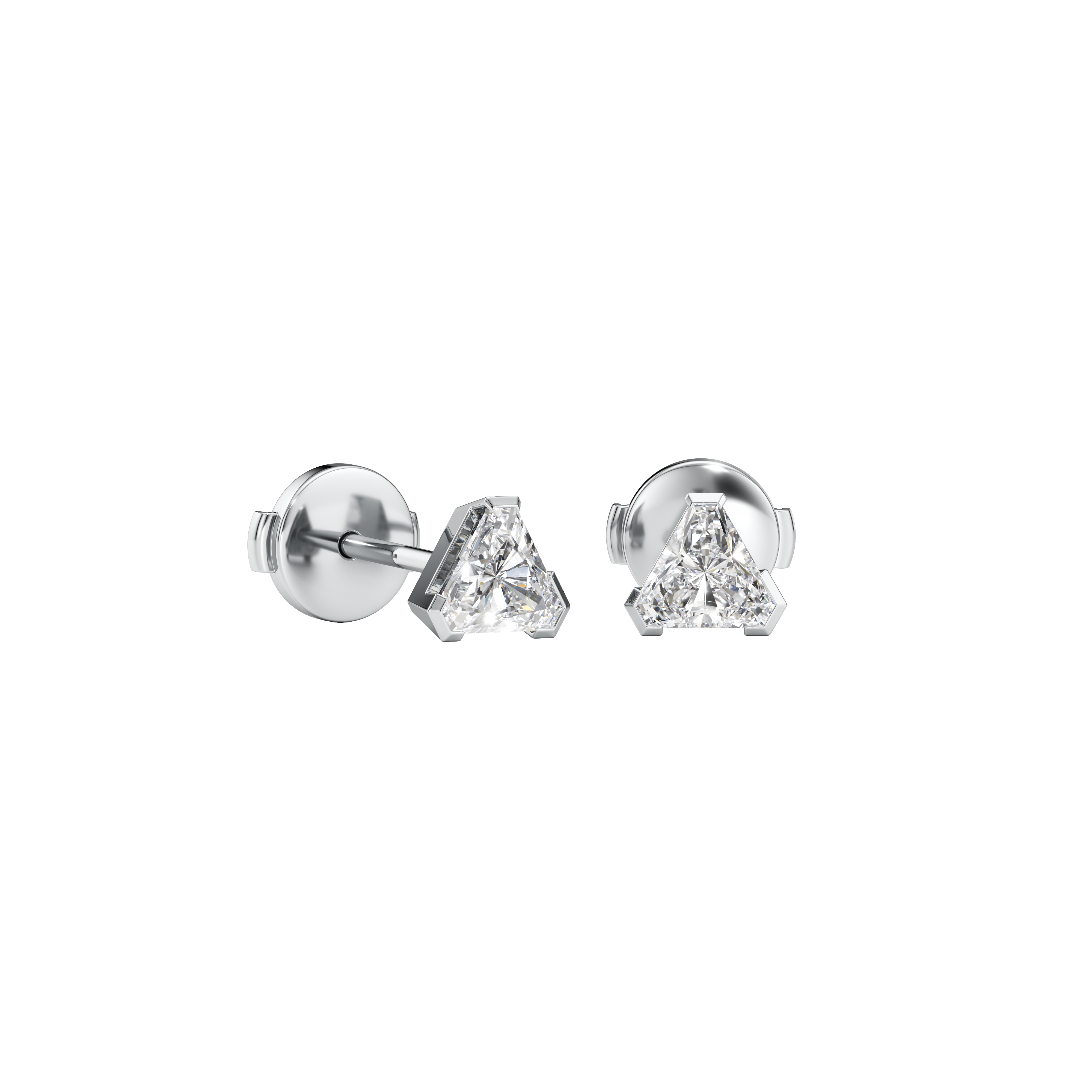 Meta small magnolia studs - Meta Trillion Cut Small Diamond Stud Earrings - The Future Rocks - 3