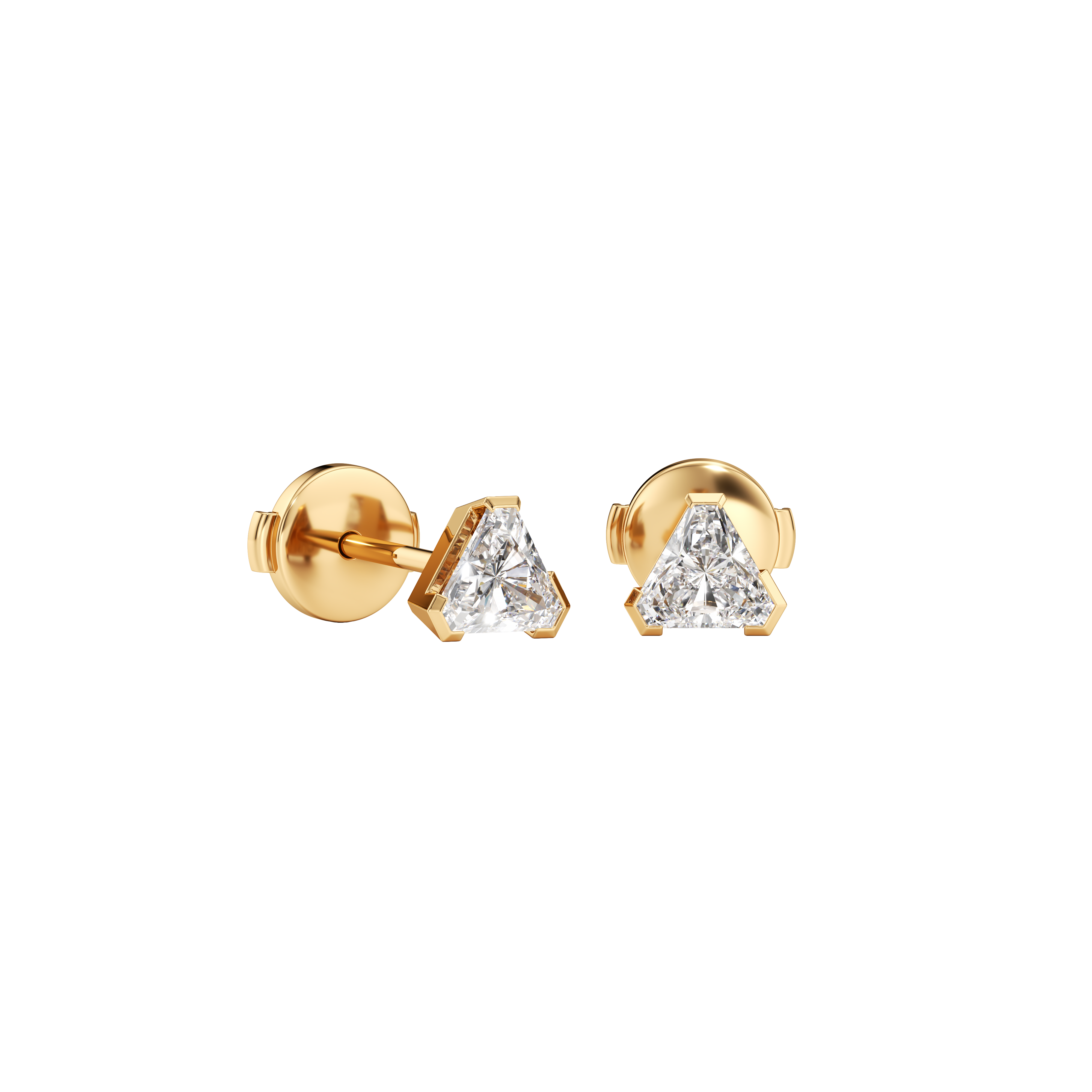 Meta small magnolia studs - Meta Trillion Cut Small Diamond Stud Earrings - The Future Rocks - 1