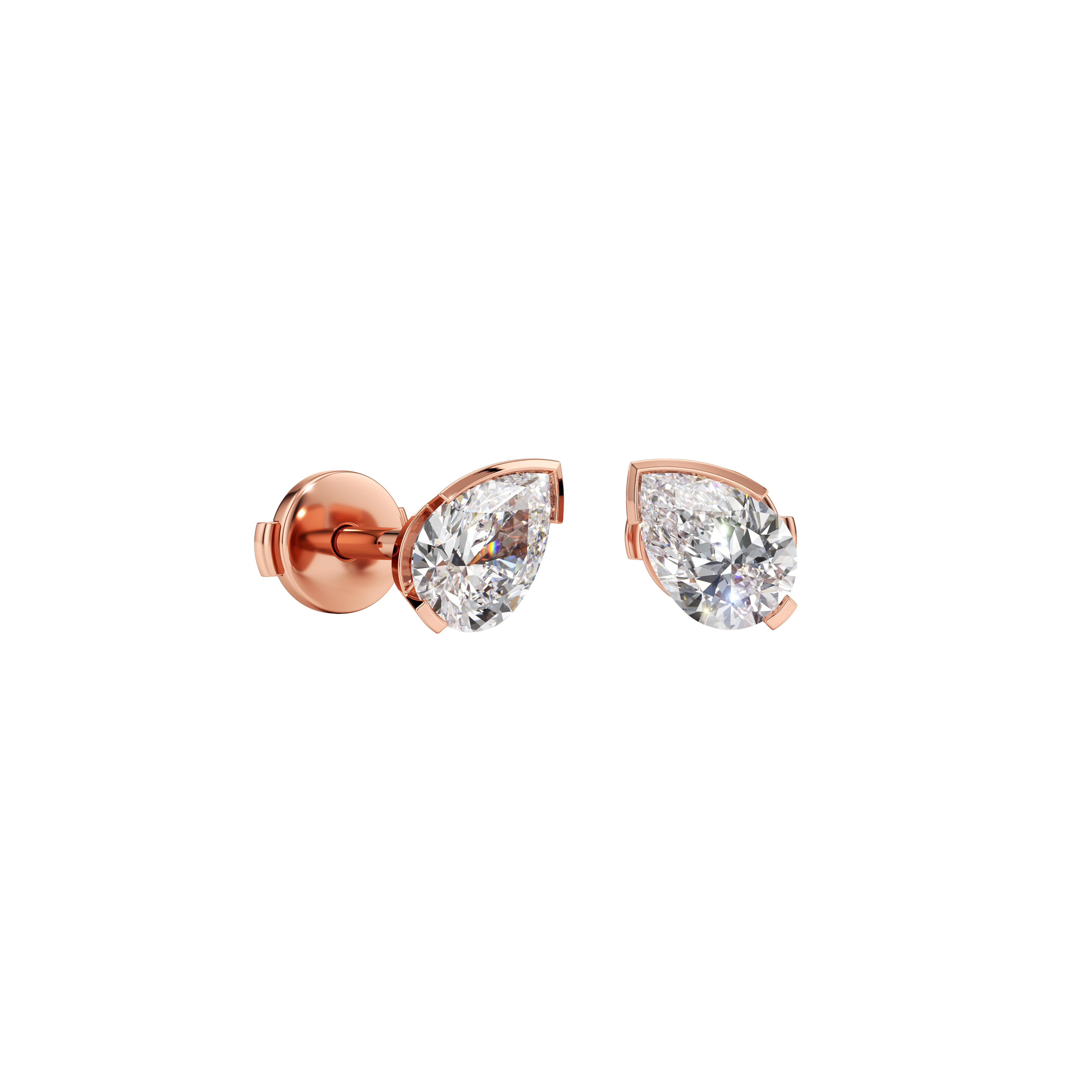 Meta gardenia studs - Meta Pear Cut Diamond Stud Earrings - The Future Rocks - 4