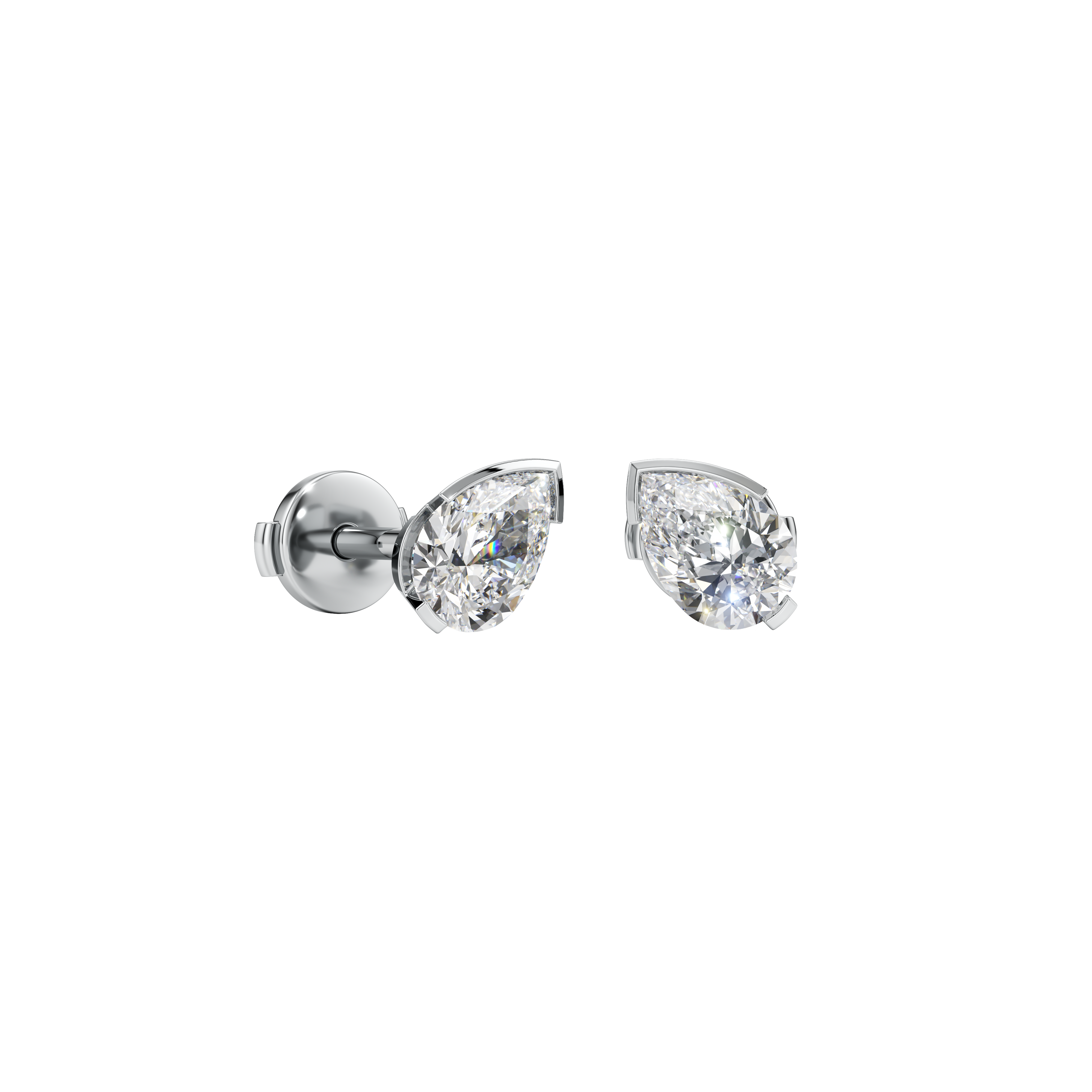 Meta gardenia studs - Meta Pear Cut Diamond Stud Earrings - The Future Rocks - 3