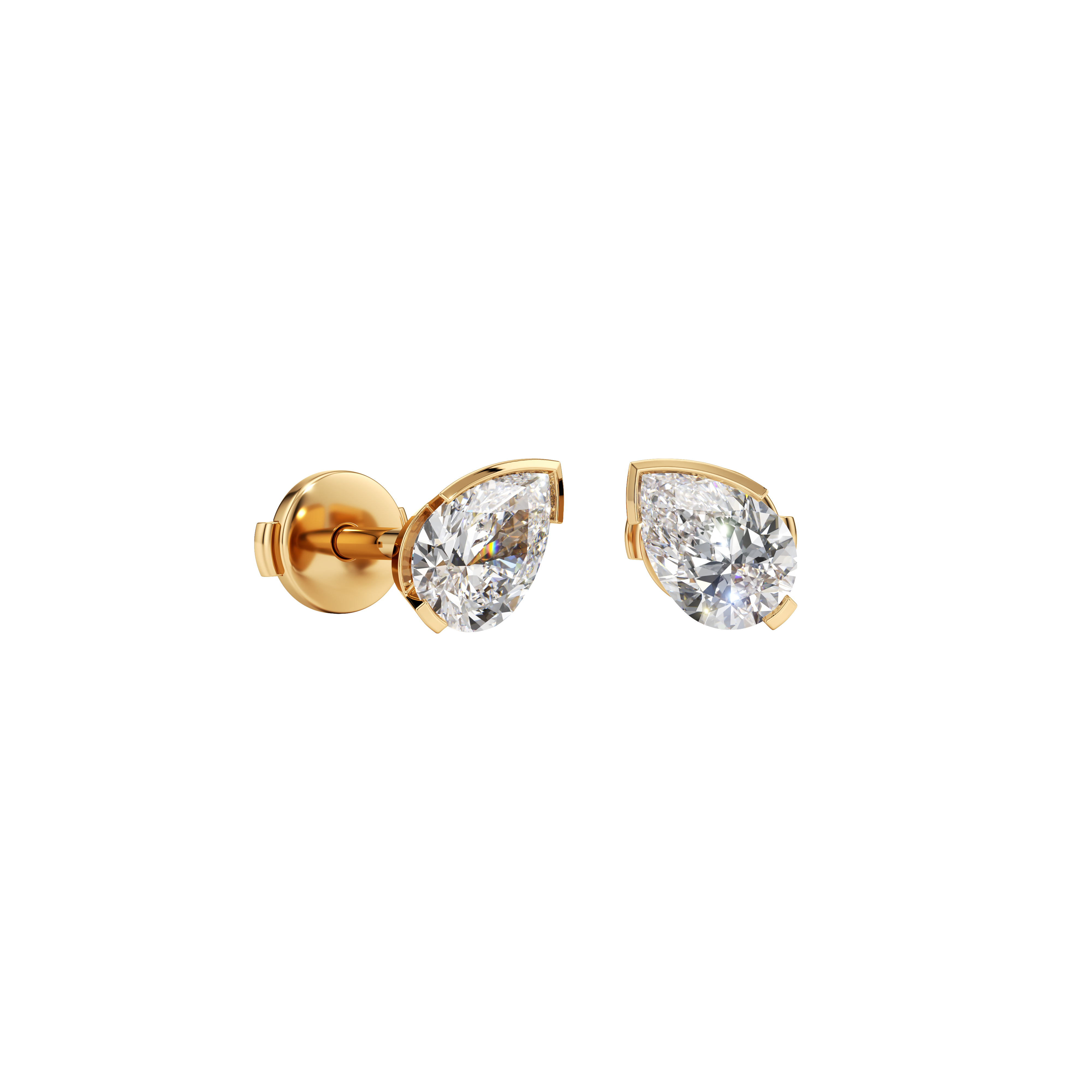 Meta gardenia studs - Meta Pear Cut Diamond Stud Earrings - The Future Rocks - 1