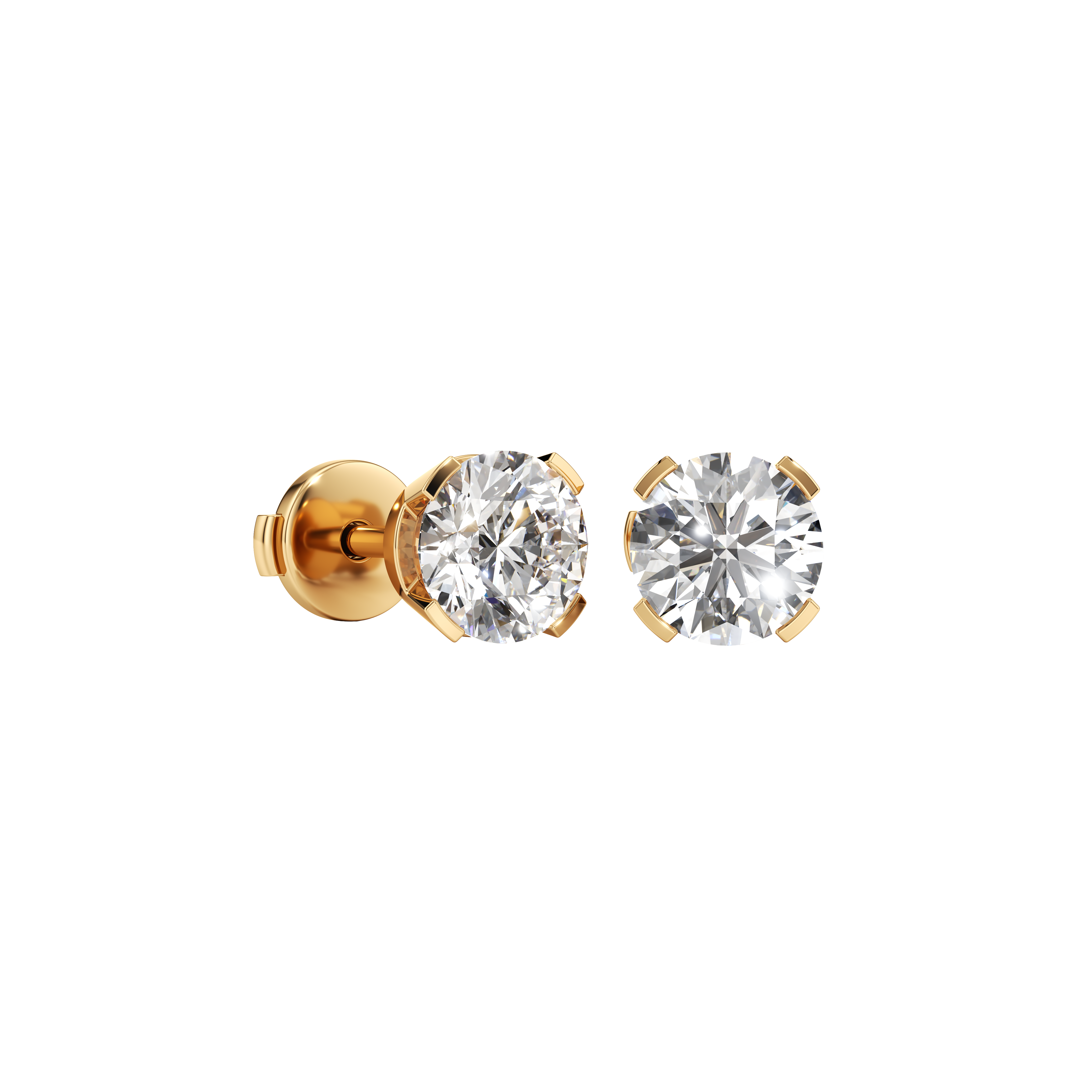 Meta dahlia studs - Meta Round Cut Diamond Stud Earrings -  The Future Rocks -    1