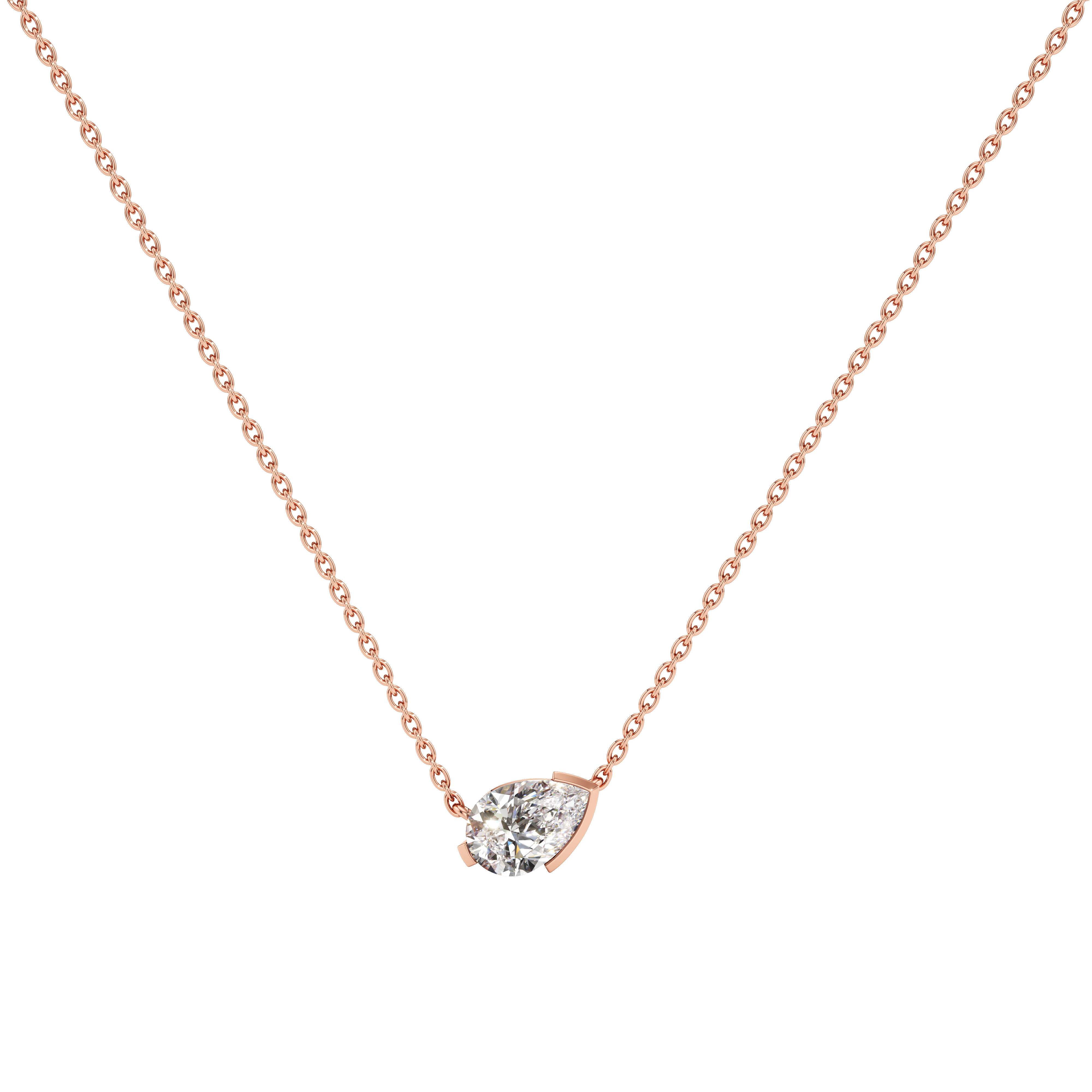 Meta gardenia pendant necklace - Pear Cut Diamond Pendant Necklace - The Future Rocks - 4