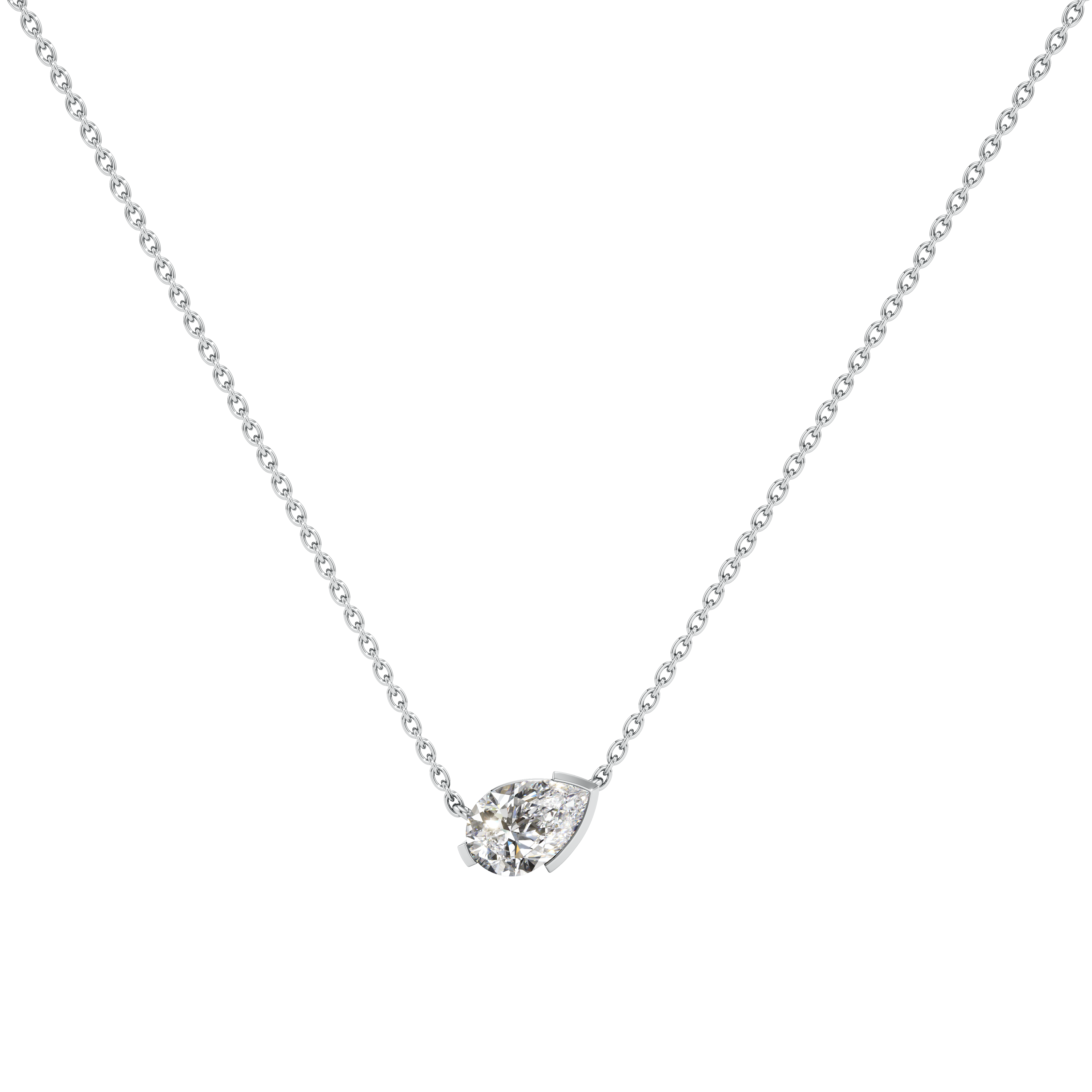 Meta gardenia pendant necklace - Pear Cut Diamond Pendant Necklace - The Future Rocks - 3