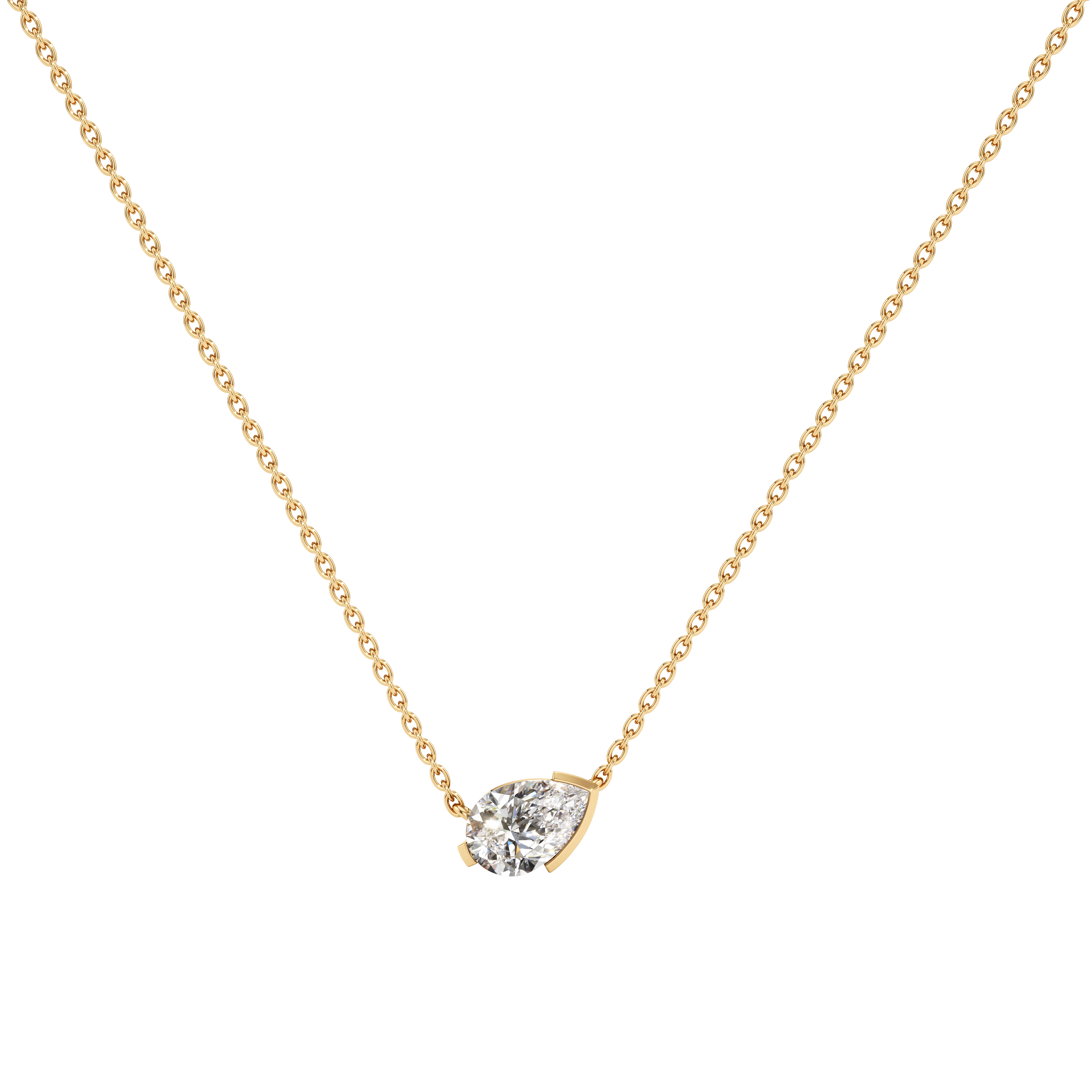 Meta gardenia pendant necklace - Pear Cut Diamond Pendant Necklace - The Future Rocks - 1