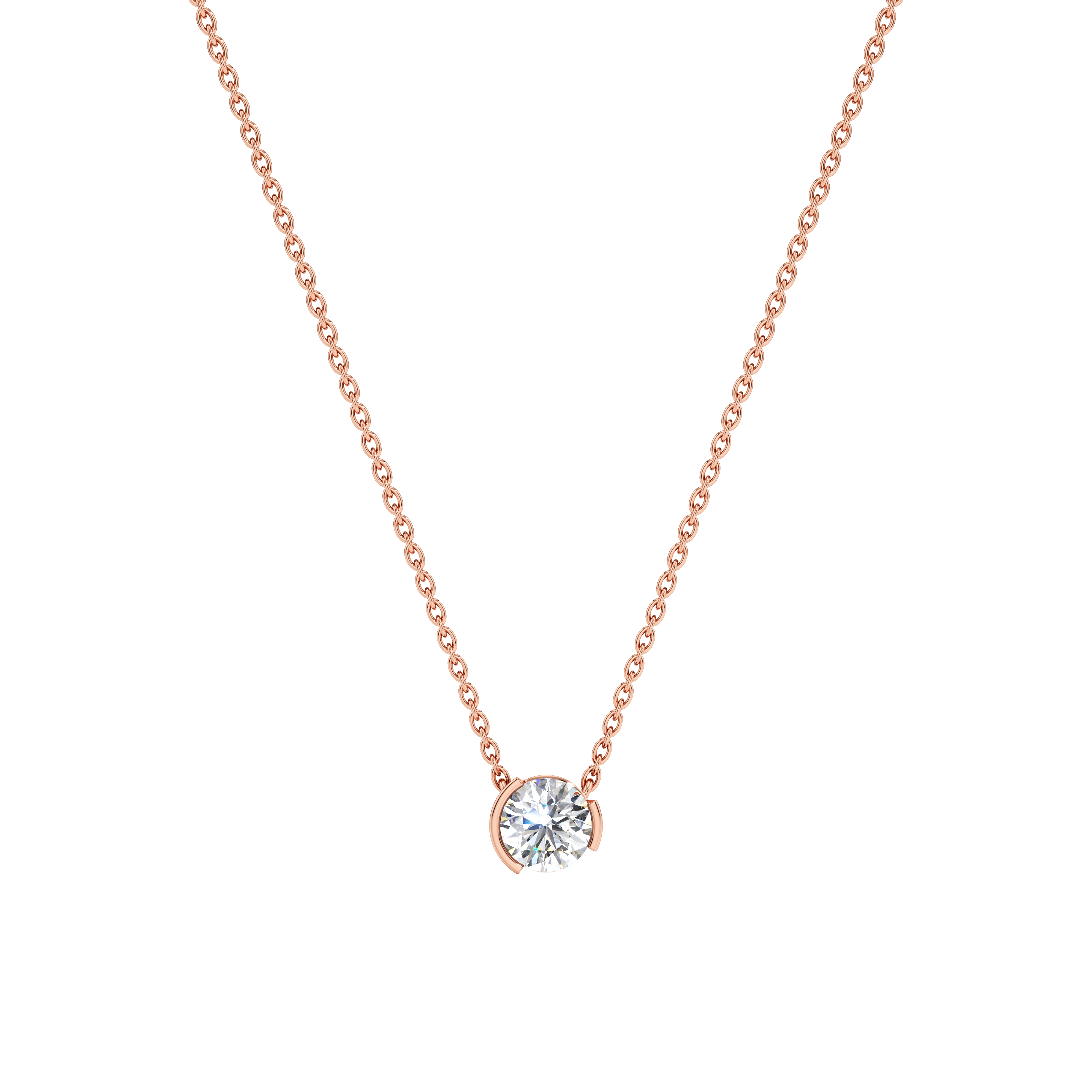 Meta dahlia pendant necklace - Meta Round Diamond Solitaire Pendant Necklace - The Future Rocks - 3